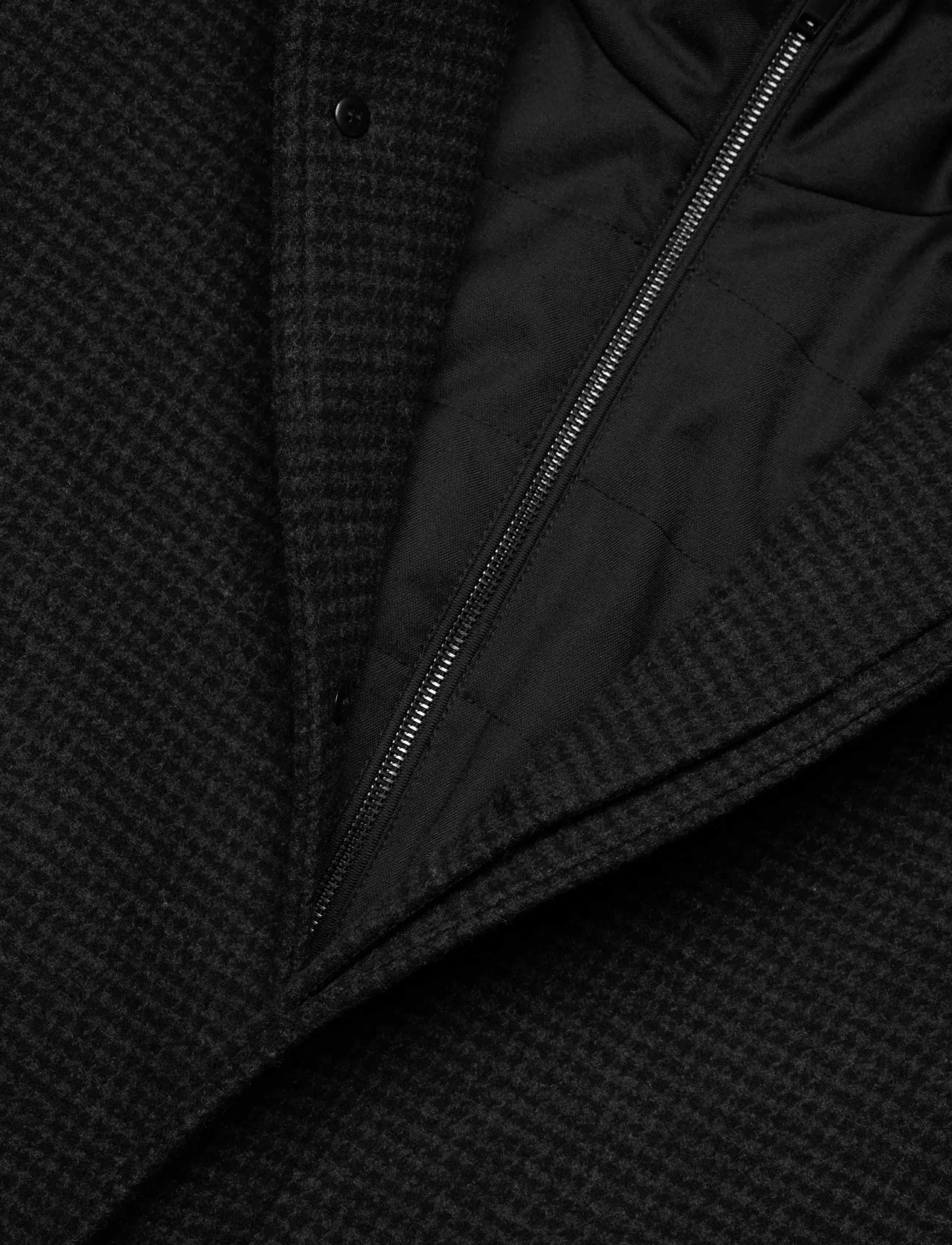 Lindbergh Black - Detachable collar wool coat - wool coats - black mel - 2