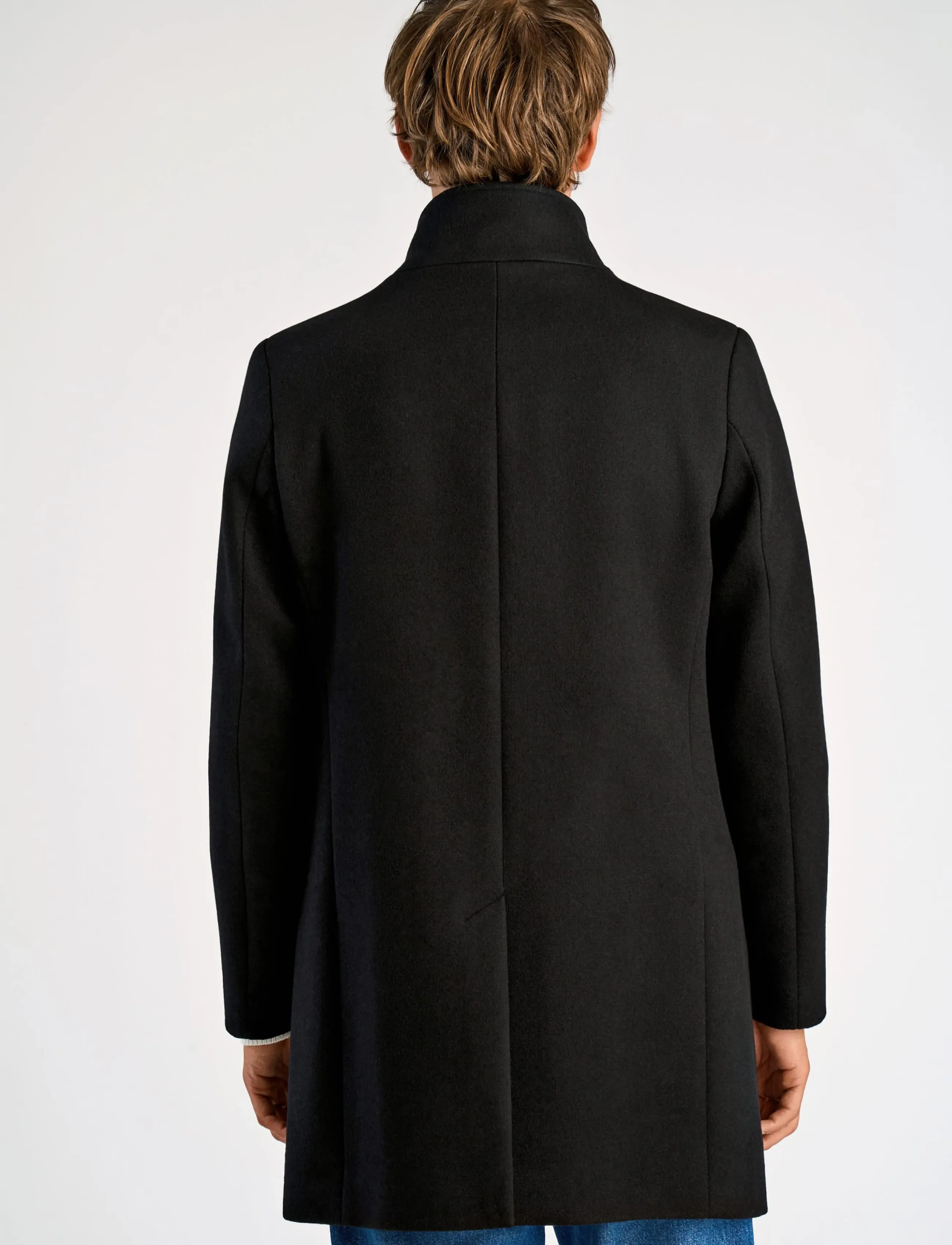 Lindbergh Black - Detachable collar wool coat - villased mantlid - black - 5