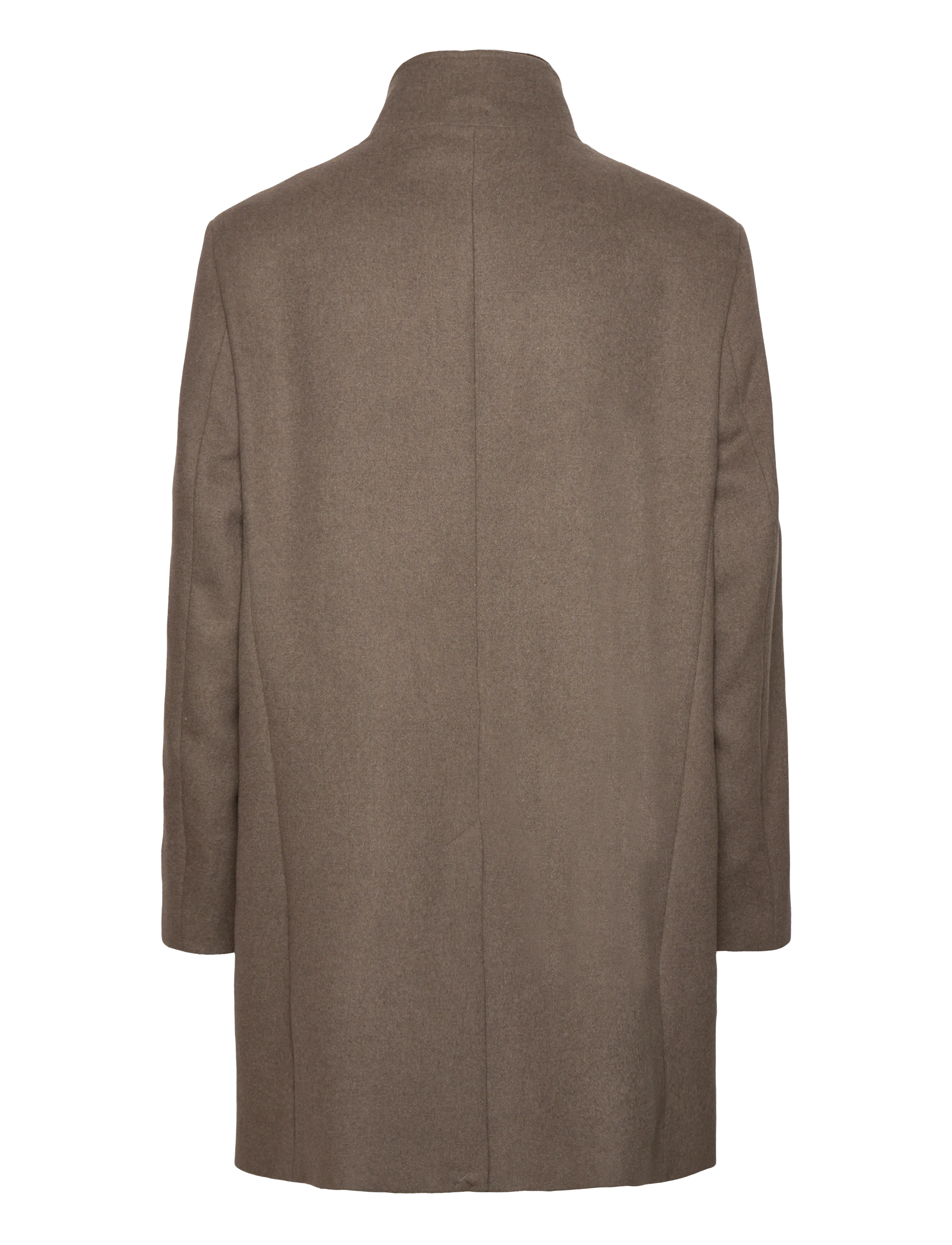 Lindbergh Black - Detachable collar wool coat - wool coats - mid brown - 1