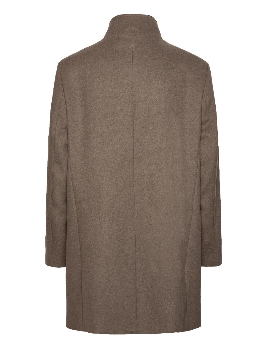Lindbergh Black - Detachable collar wool coat - wool coats - mid brown - 2