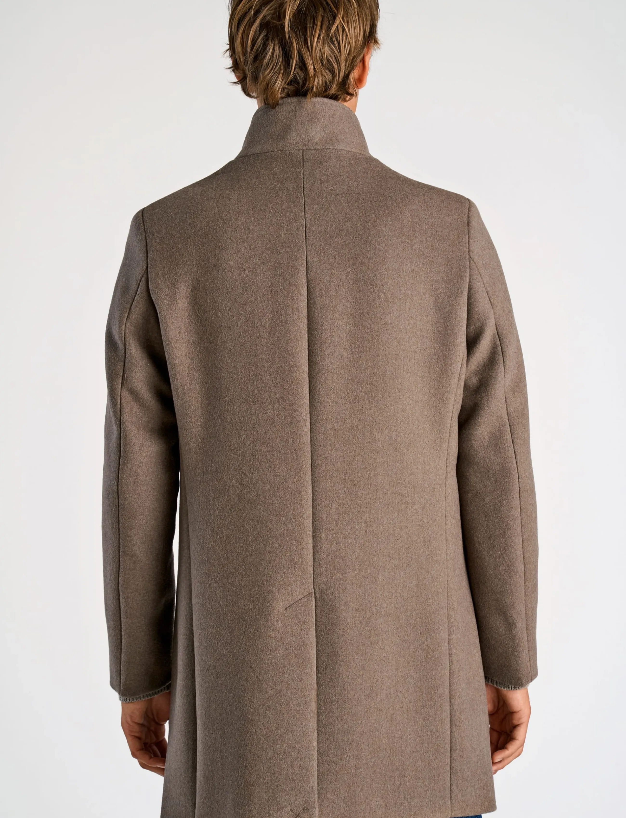 Lindbergh Black - Detachable collar wool coat - villased mantlid - mid brown - 4