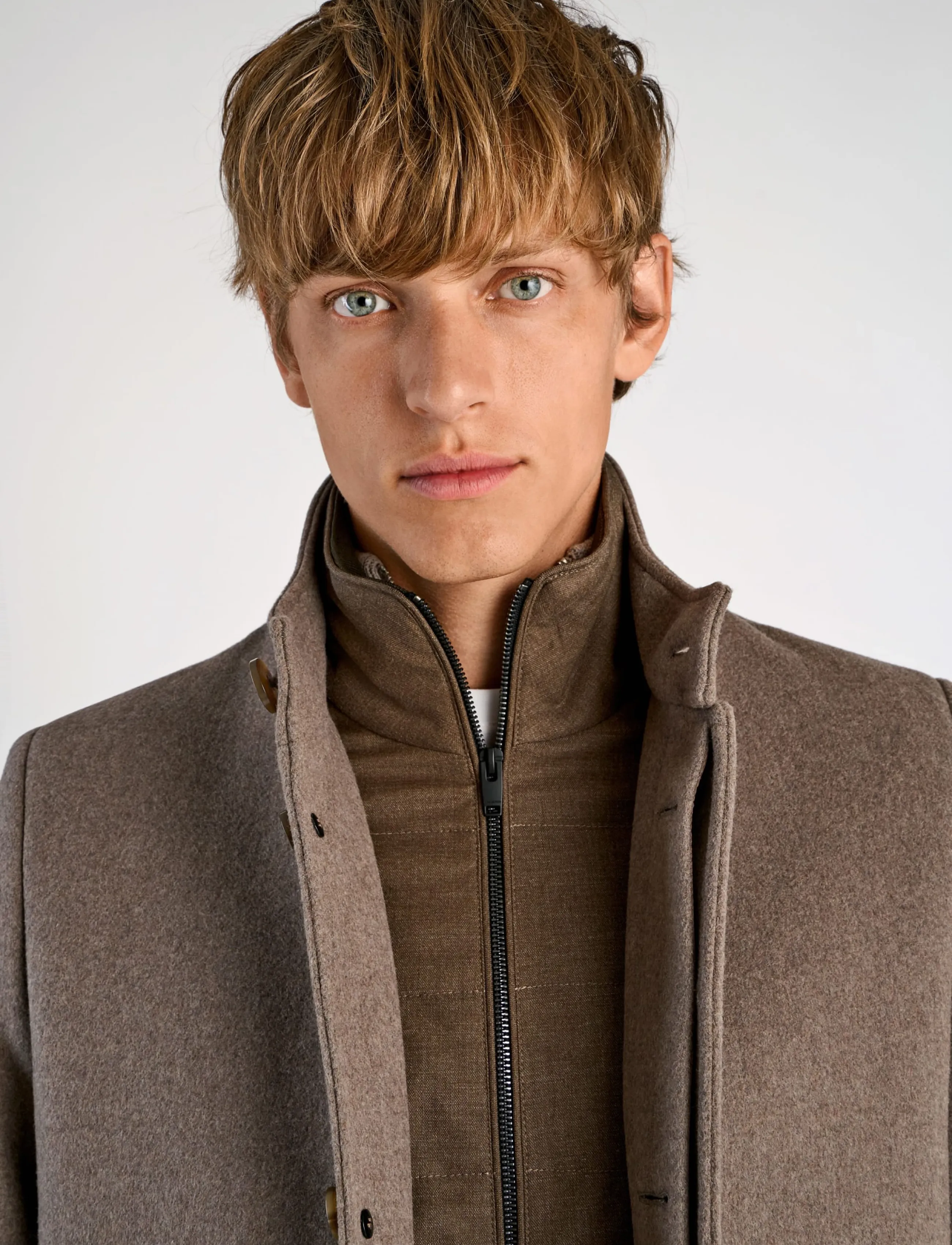 Lindbergh Black - Detachable collar wool coat - villased mantlid - mid brown - 5