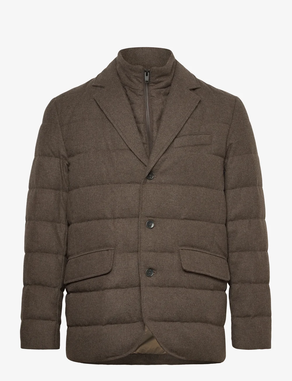 Lindbergh Black - Down blazer jacket - vinterjakker - brown mel - 0