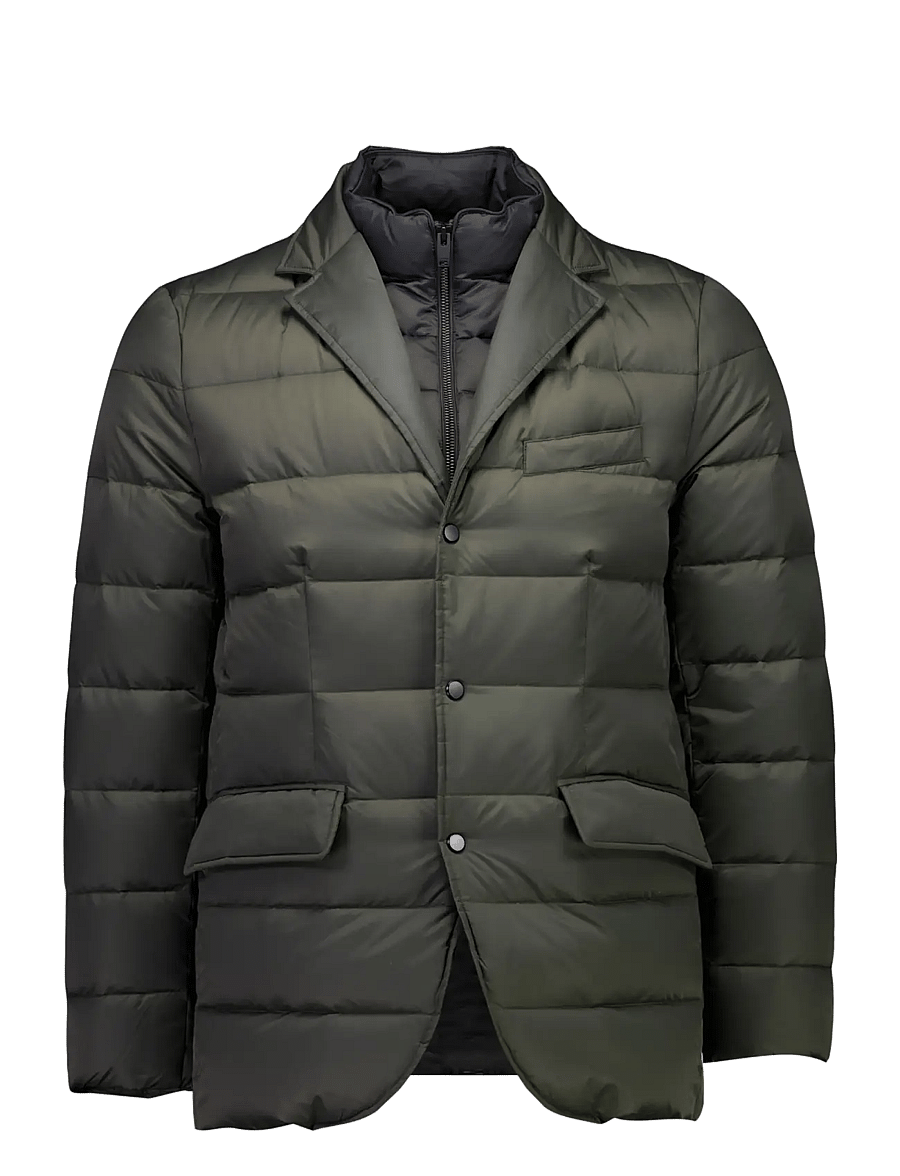 Lindbergh Black - Water repellent down blazer - hybrid jackets - dk army - 1