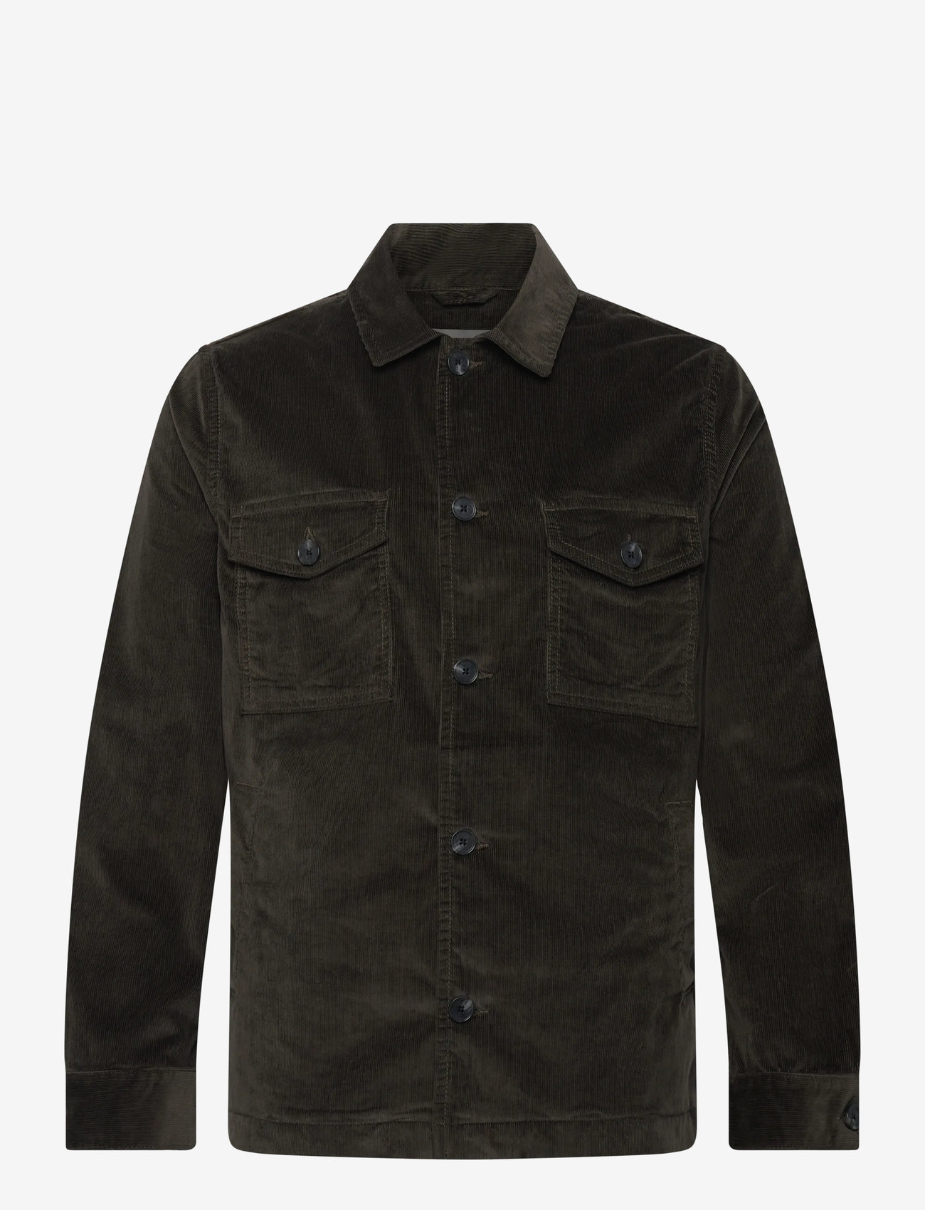 Lindbergh Black - 1927: Corduroy overshirt - overshirts - black olive - 0