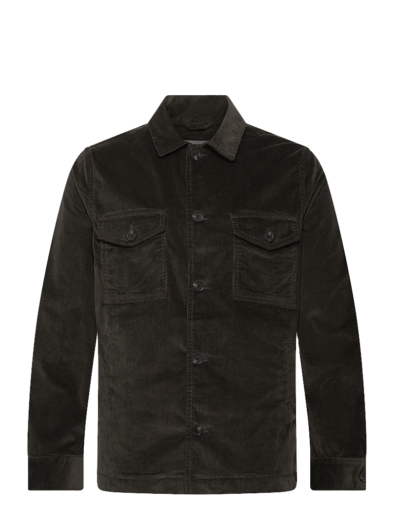 Lindbergh Black - 1927: Corduroy overshirt - overshirts - black olive - 0