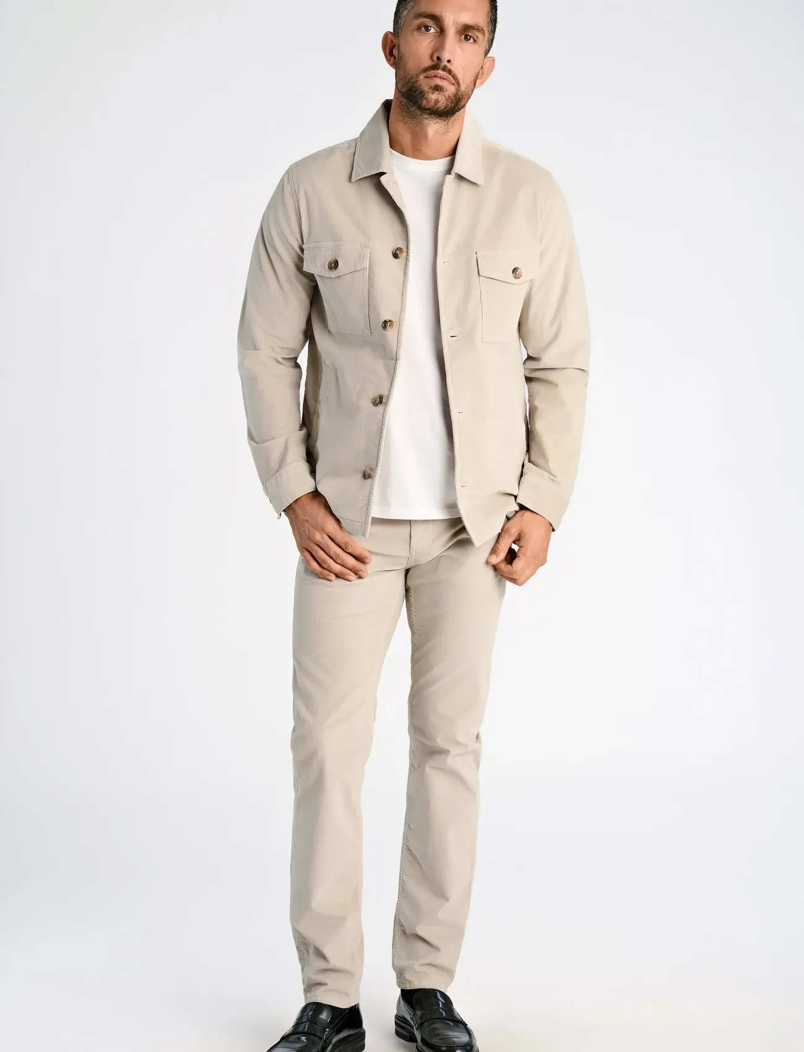 Lindbergh Black 1927: Corduroy overshirt - Overshirts - LT CREAM / beige