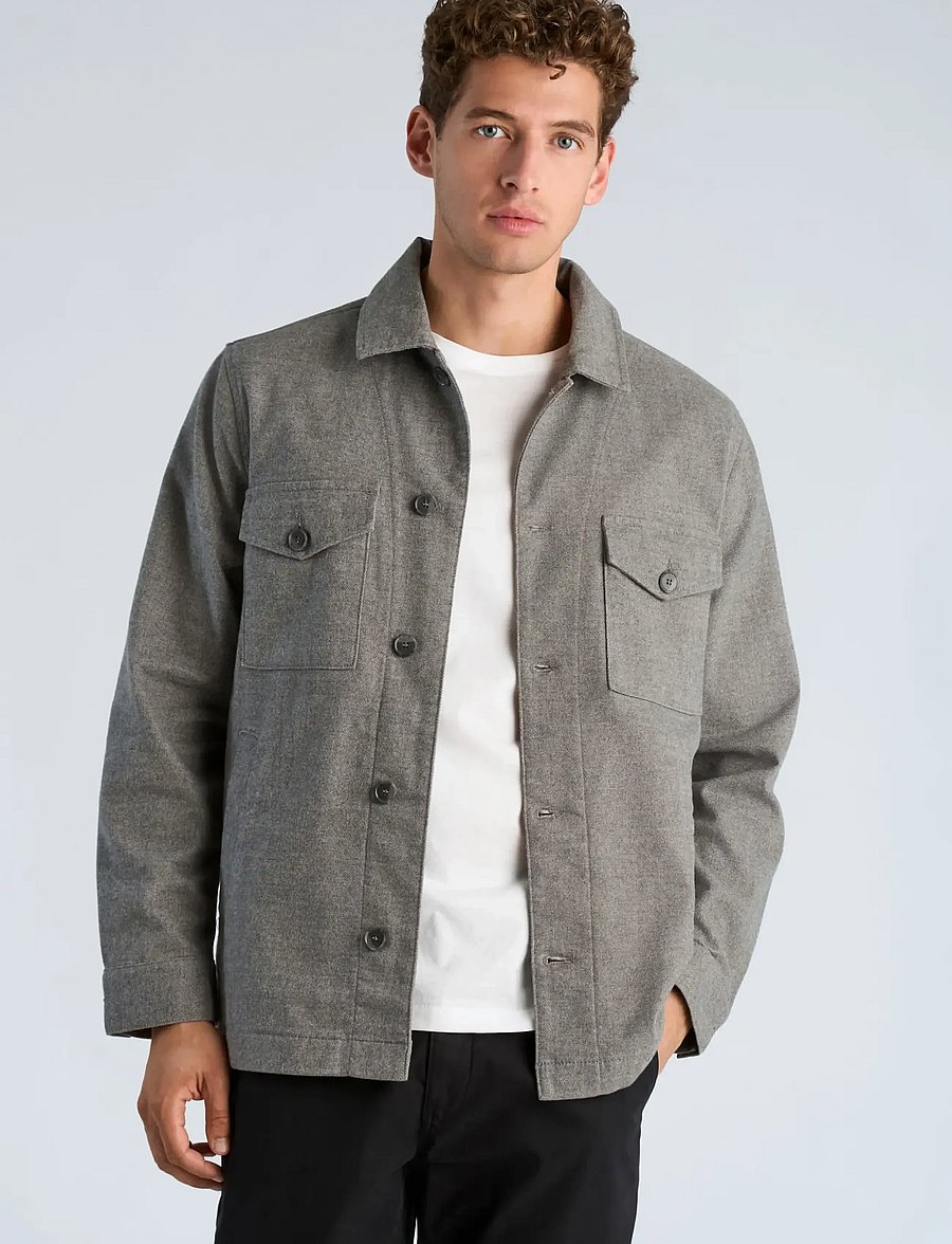 Lindbergh Black - 1927: Superflex overshirt - Überhemden - grey mix - 3