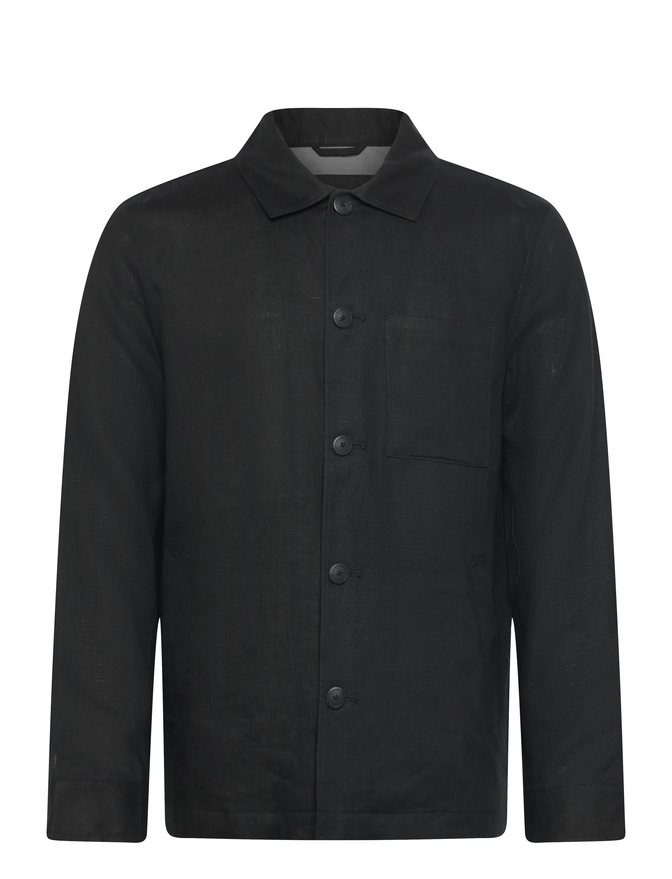 Lindbergh Black ?Linen overshirt - Uus - BLACK / black