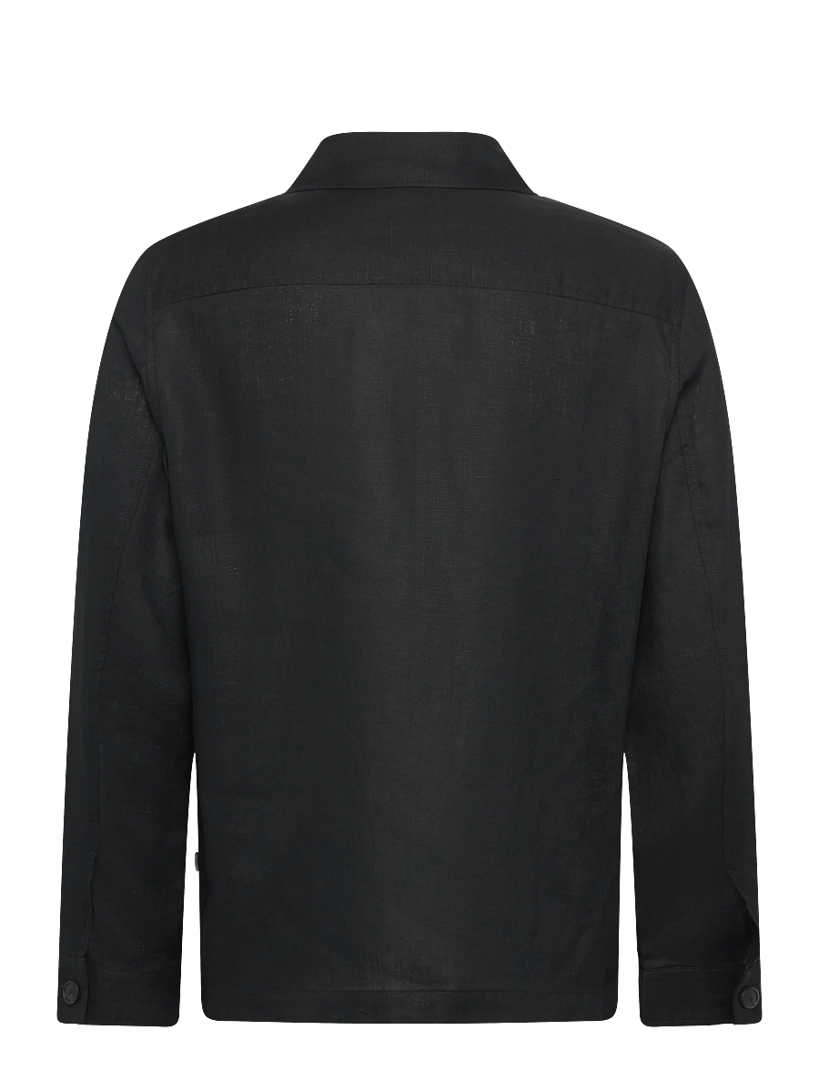 Lindbergh Black - ?Linen overshirt - overshirts - black - 2