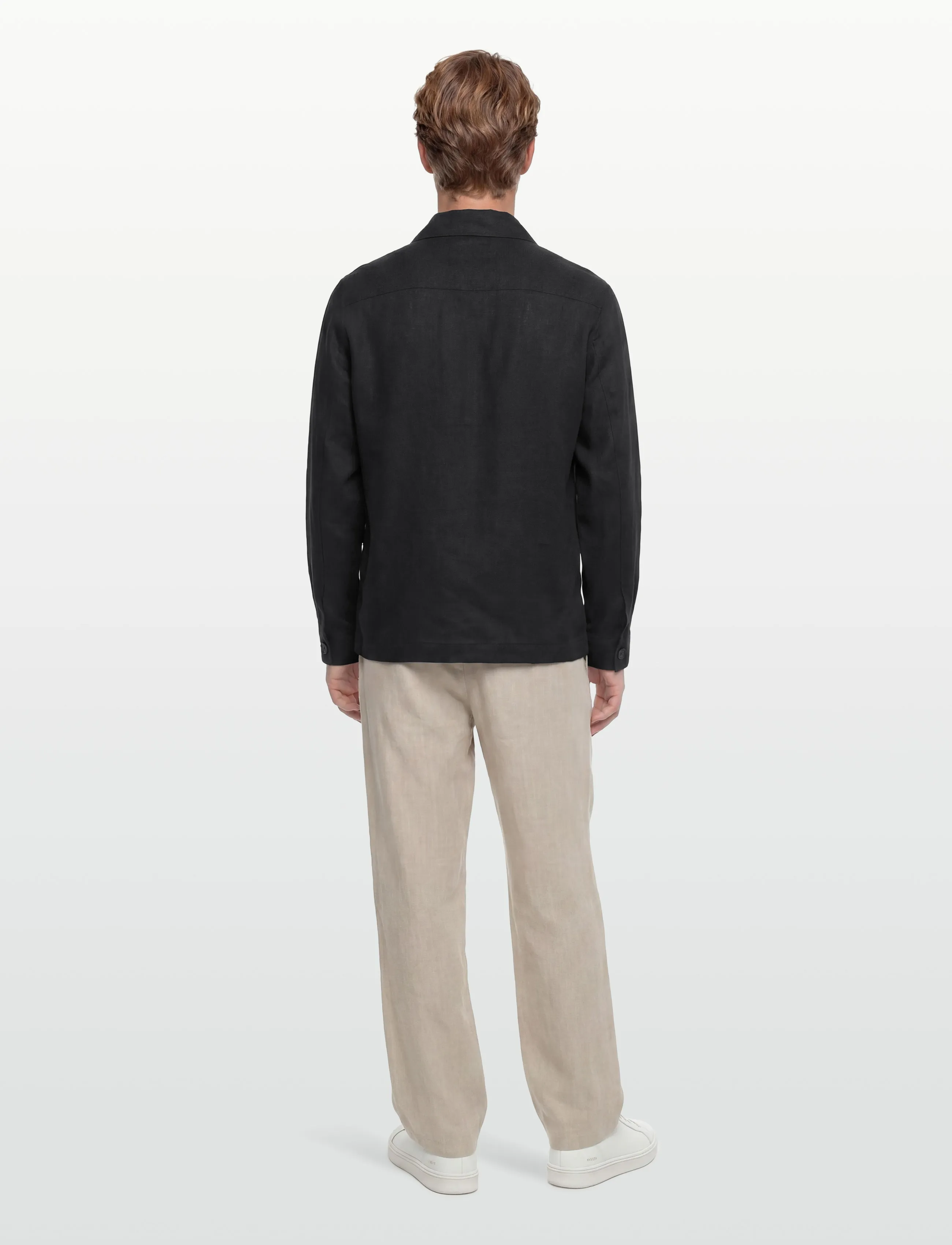 Lindbergh Black - ?Linen overshirt - miesten - black - 4