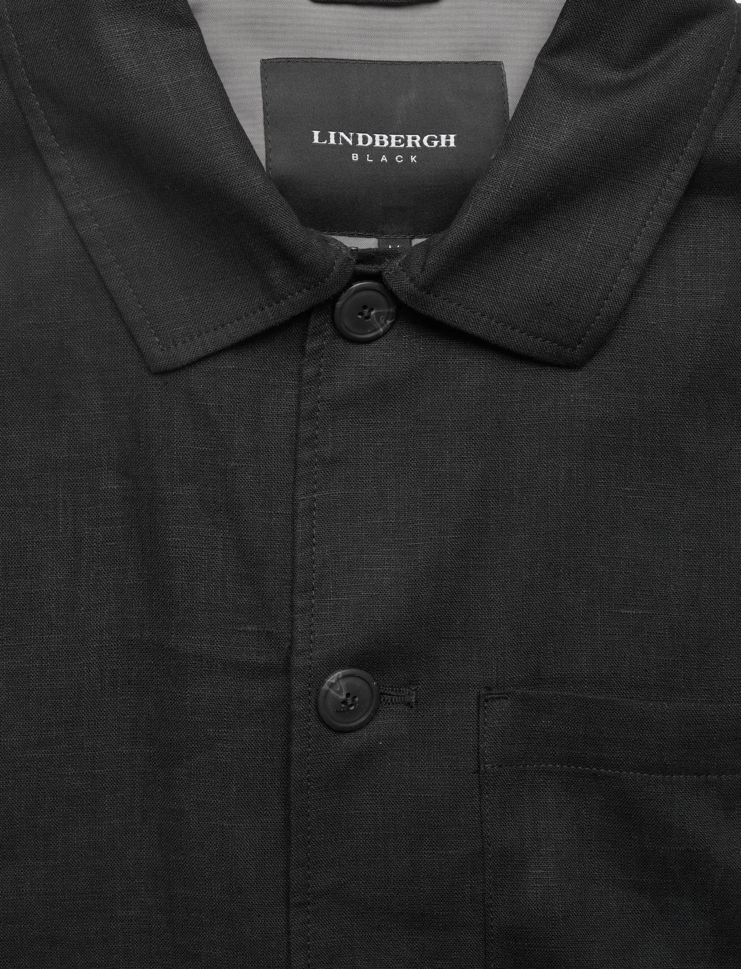 Lindbergh Black - ?Linen overshirt - mężczyźni - black - 2