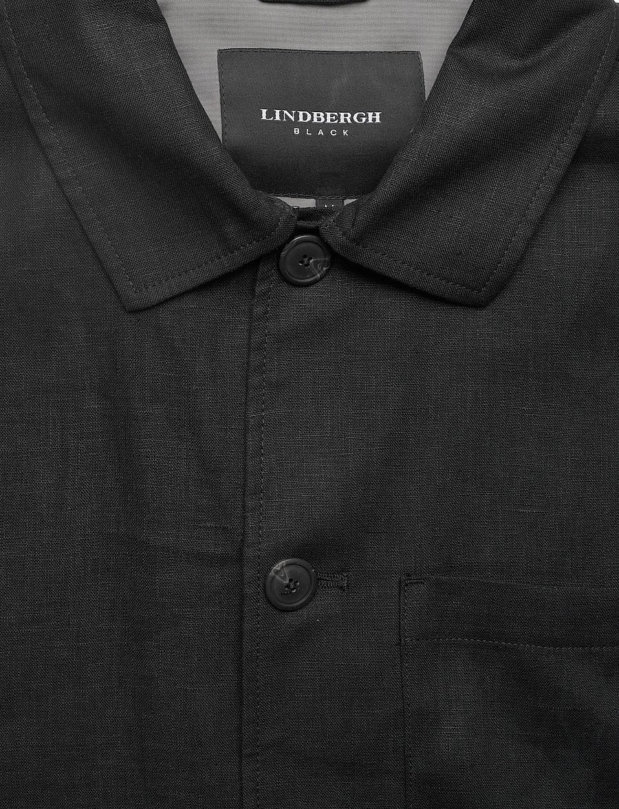 Lindbergh Black - ?Linen overshirt - overshirts - black - 5