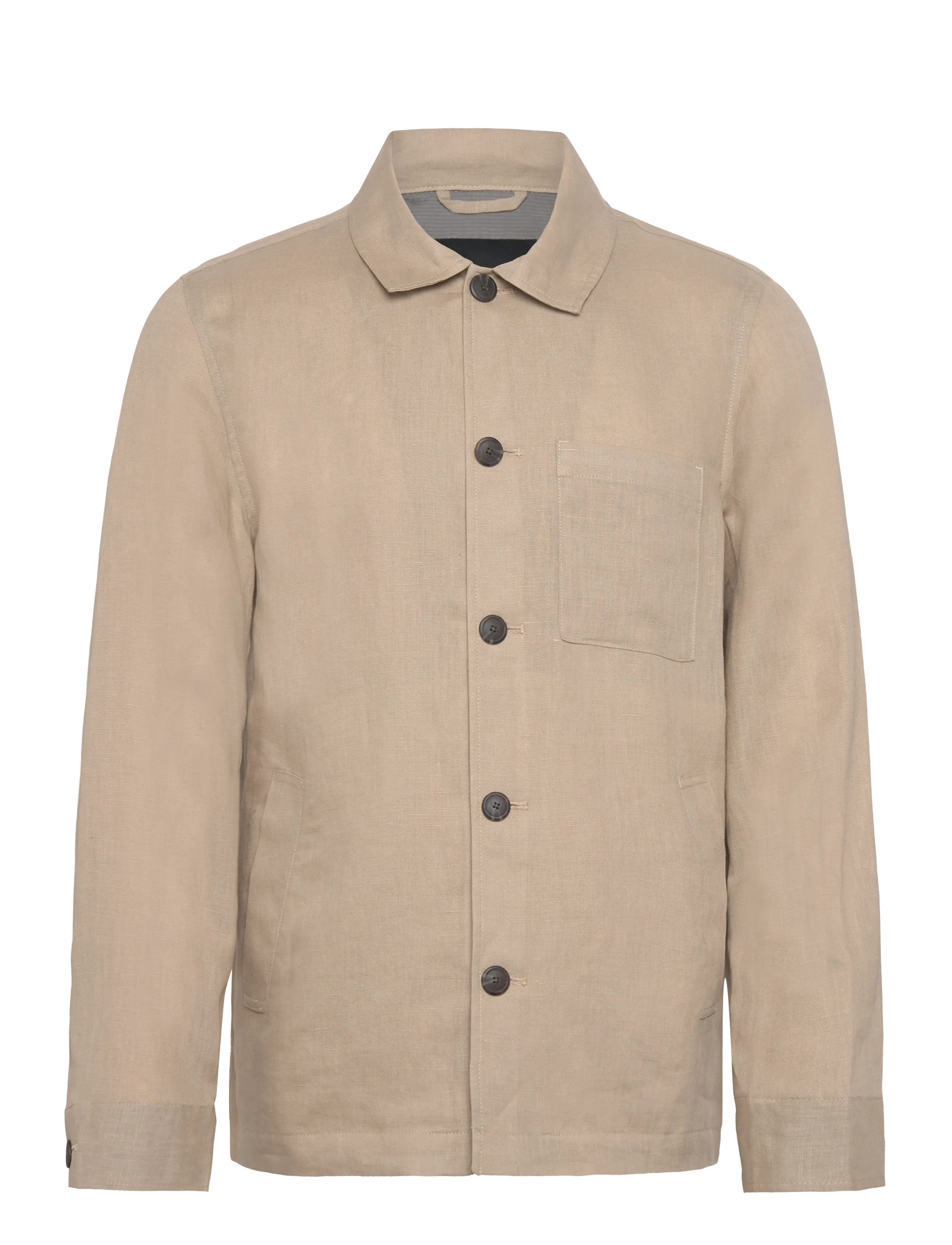 Lindbergh Black ?Linen overshirt - Virskrekli - SAND / beige