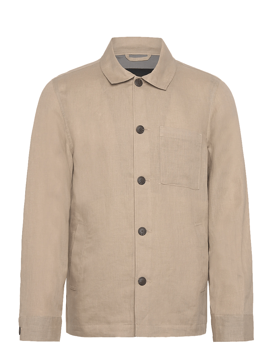 Lindbergh Black - ?Linen overshirt - overshirts - sand - 0