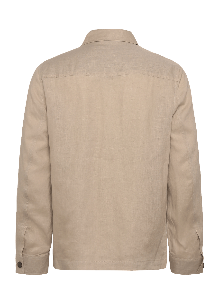 Lindbergh Black - ?Linen overshirt - overshirts - sand - 1