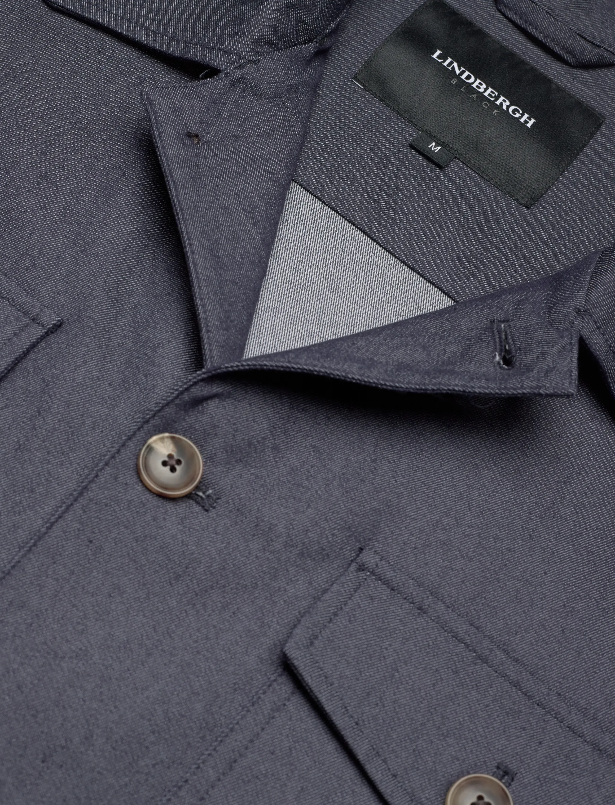 Lindbergh Black - Stretch cotton overshirt - overshirts - dk blue - 2