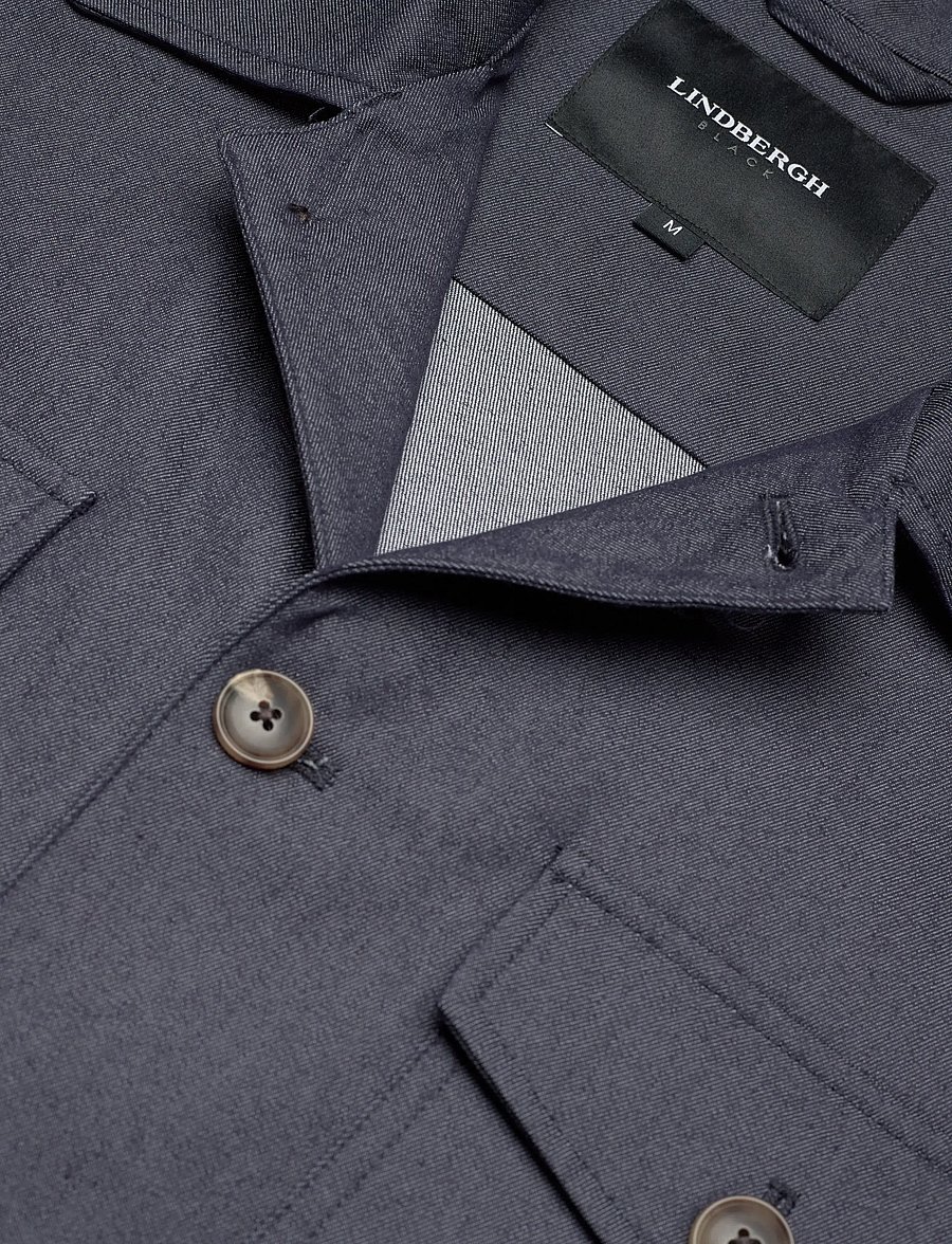 Lindbergh Black - Stretch cotton overshirt - paitatakit - dk blue - 2