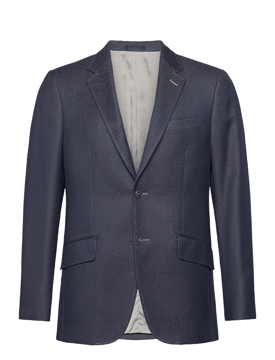 Lindbergh Black - Denim look stretch blazer - einreiher - navy mix - 1