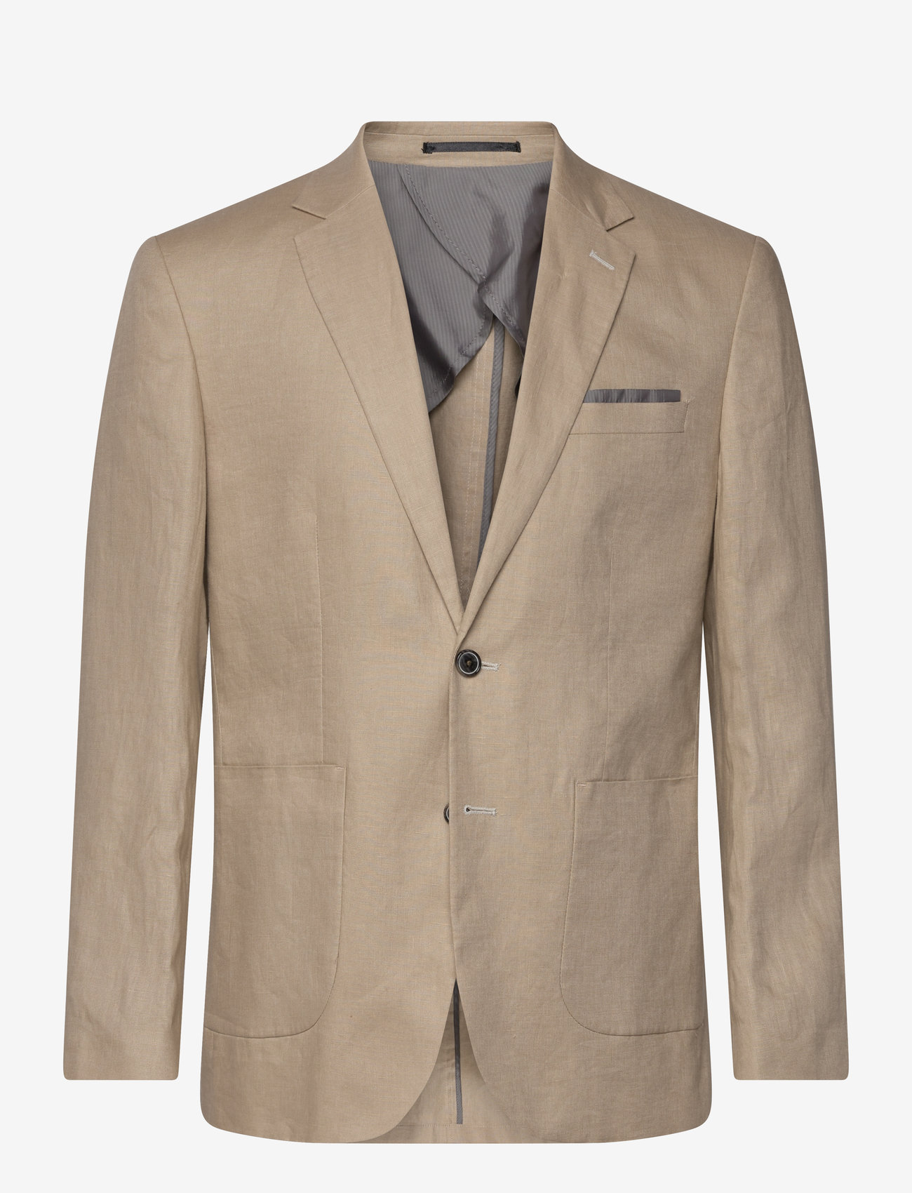 Lindbergh Black - Half lined linen blazer - einreiher - sand - 0