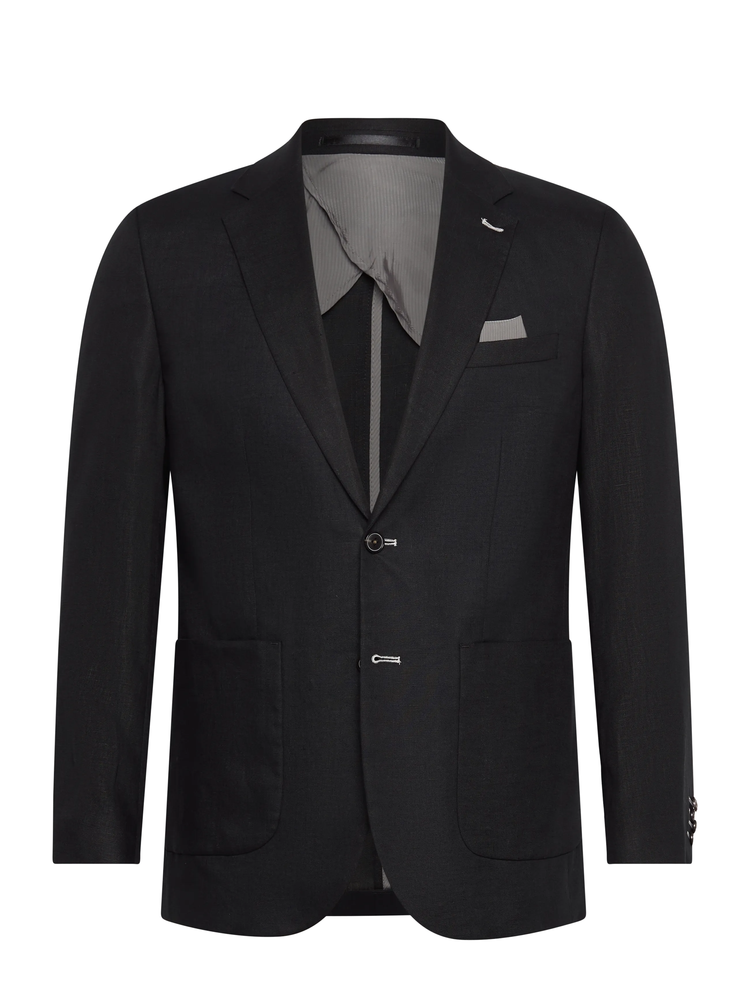 LINDBERGH Schwarz Half Lined Linen Blazer Schwarz - 46 - Herren