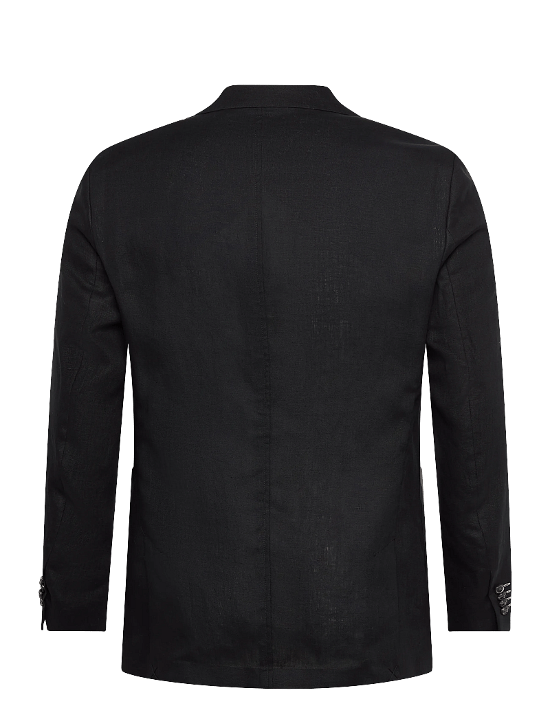 Lindbergh Black - Half lined linen blazer - enkeltradede blazere - black - 1
