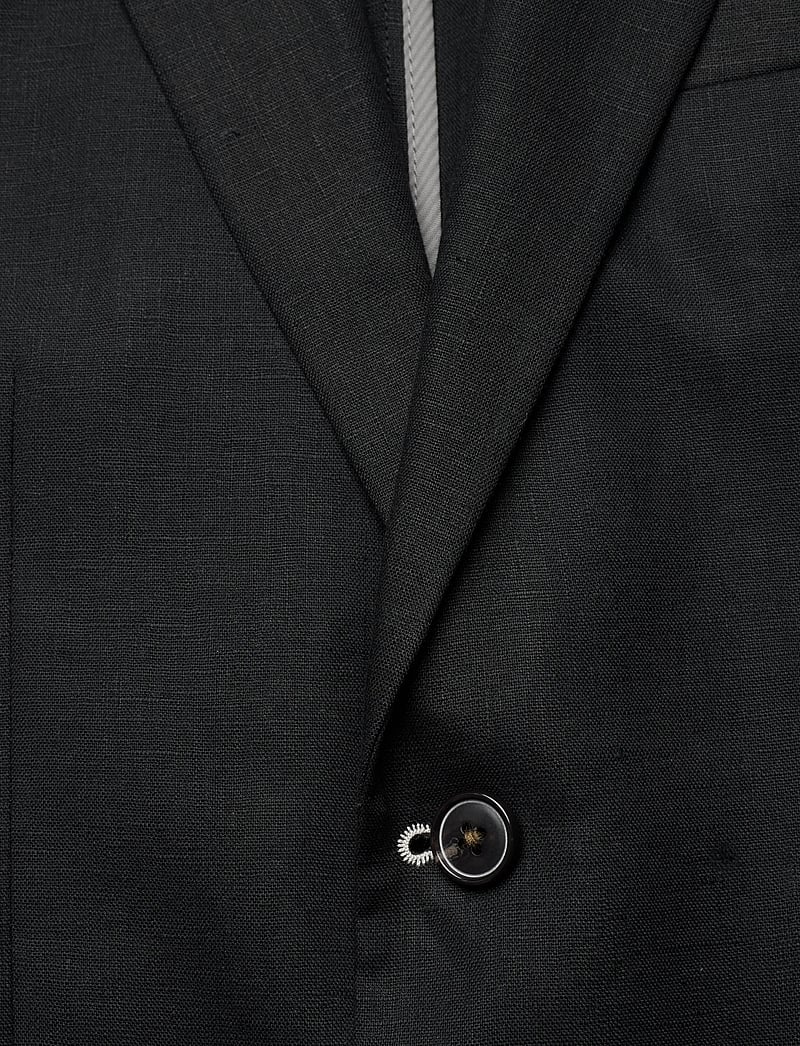 Lindbergh Black - Half lined linen blazer - enkeltradede blazere - black - 2