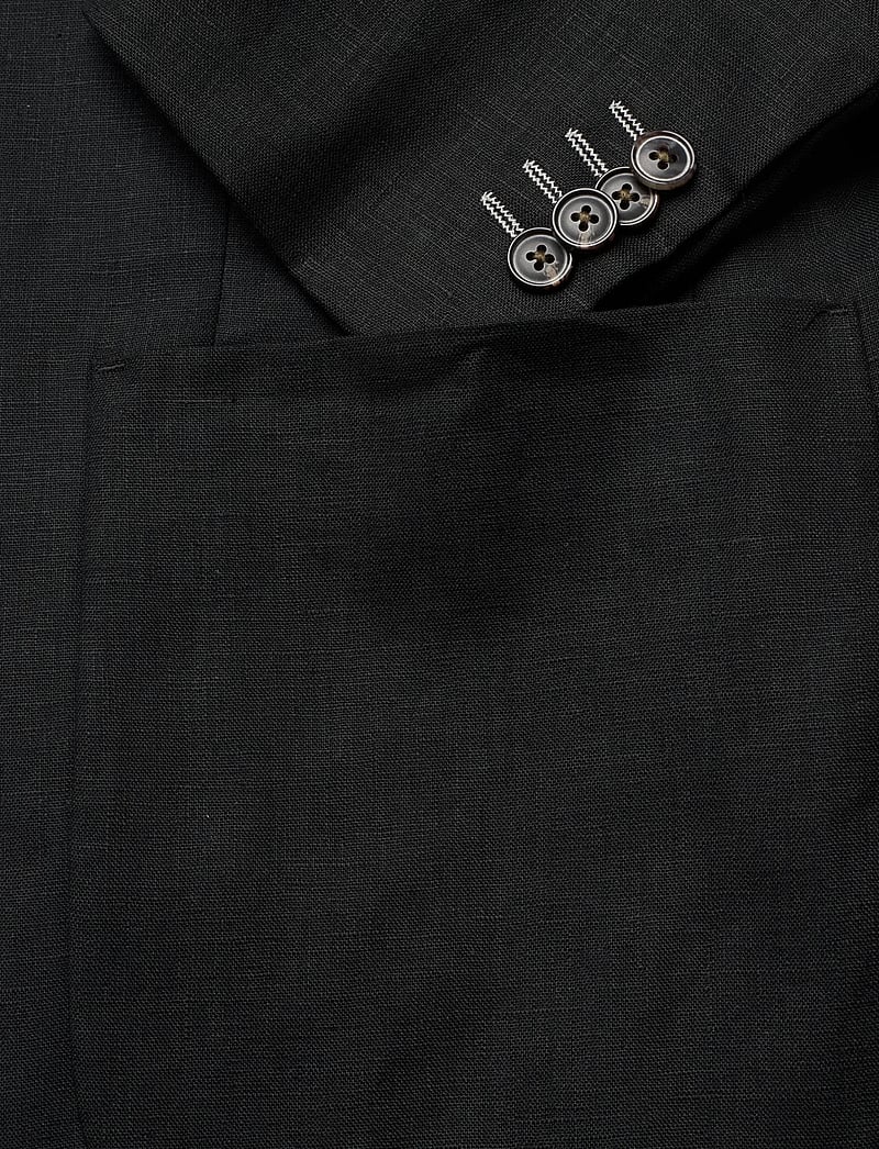 Lindbergh Black - Half lined linen blazer - enkeltradede blazere - black - 3