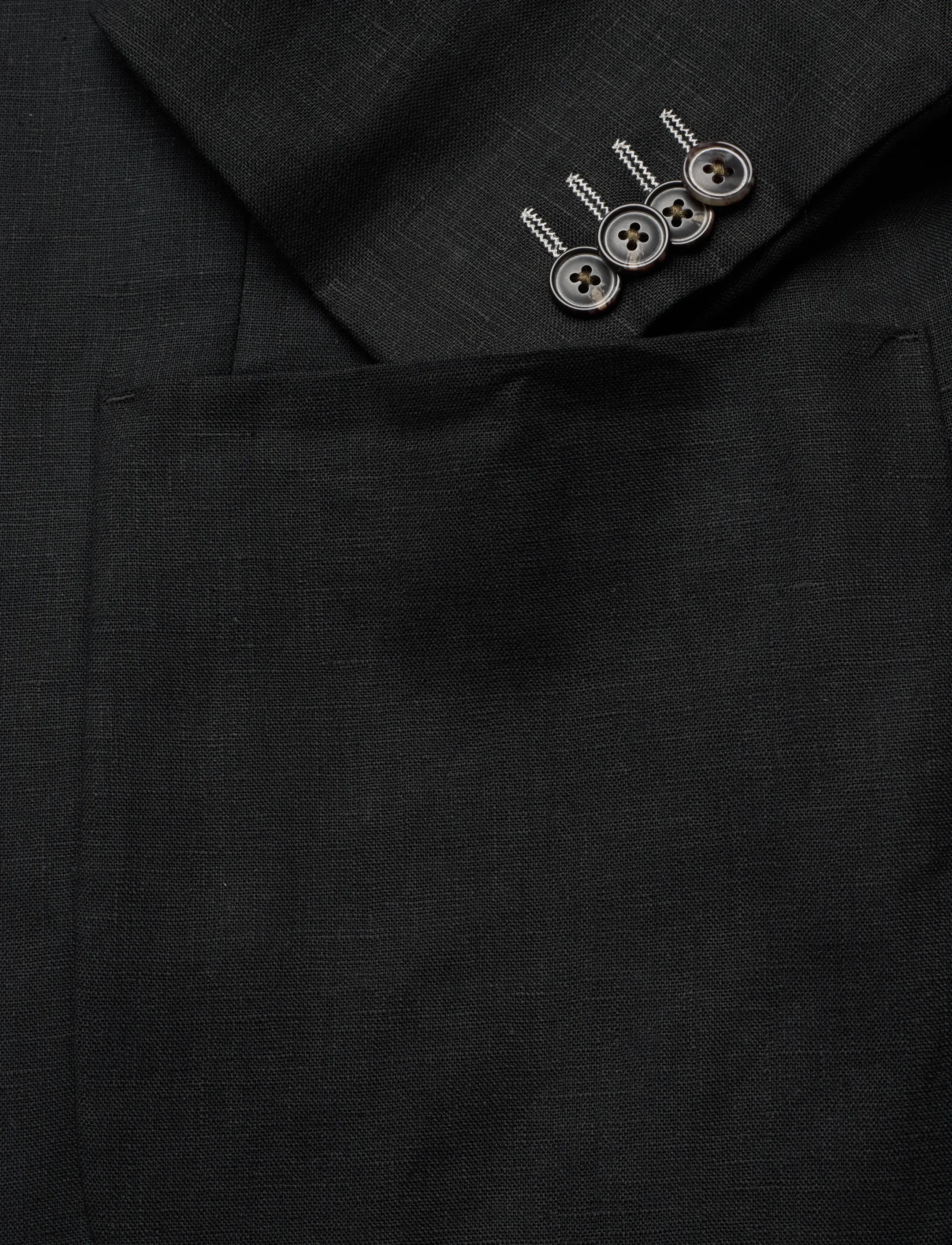 Lindbergh Black - Half lined linen blazer - enkeltradede blazere - black - 3