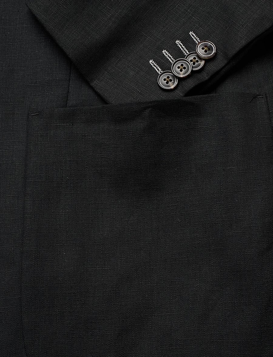 Lindbergh Black - Half lined linen blazer - enkelknäppta kavajer - black - 3