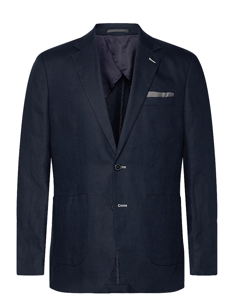 Lindbergh Black - Half lined linen blazer - einreiher - dk blue - 0