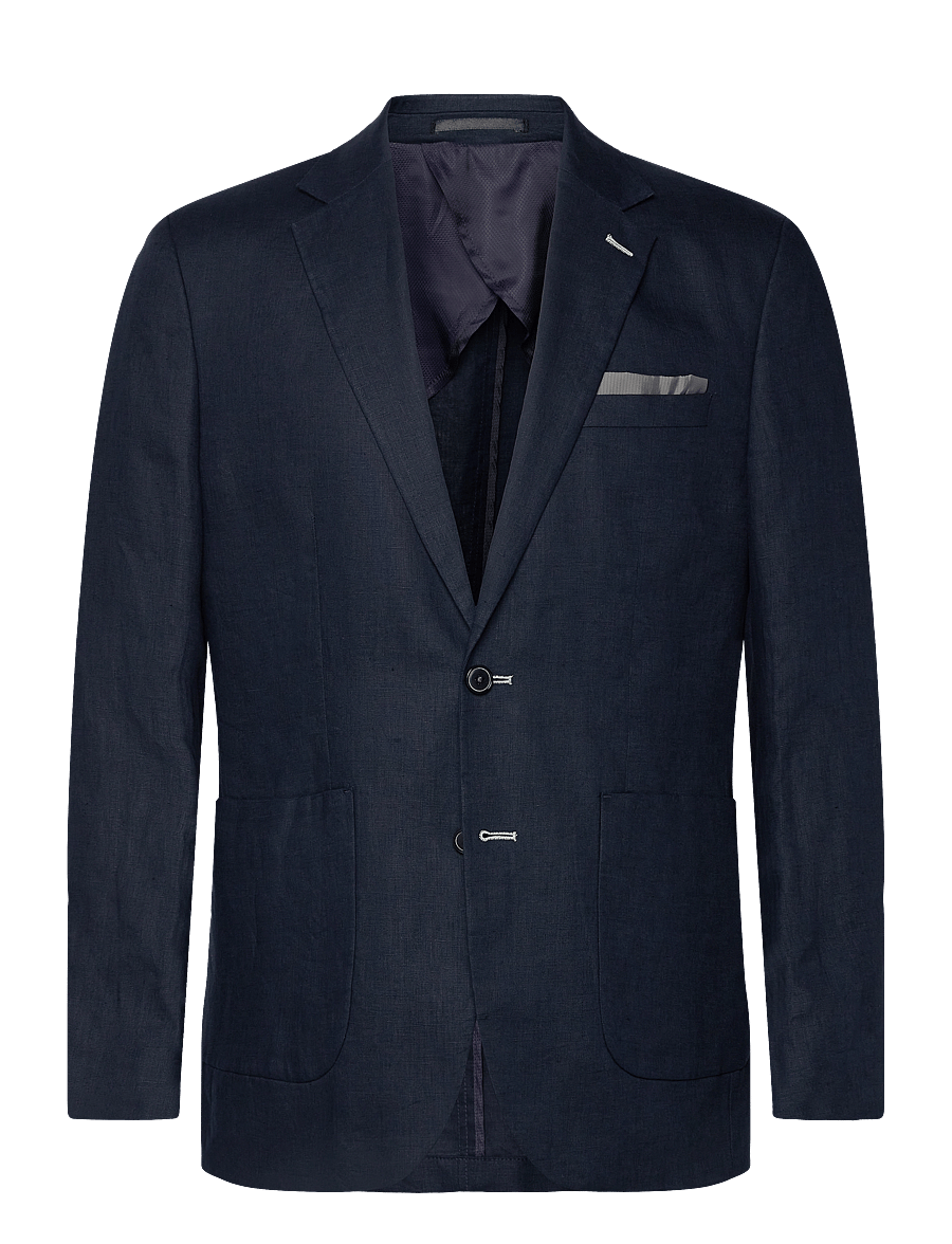 Lindbergh Black - Half lined linen blazer - enkelknäppta kavajer - dk blue - 0