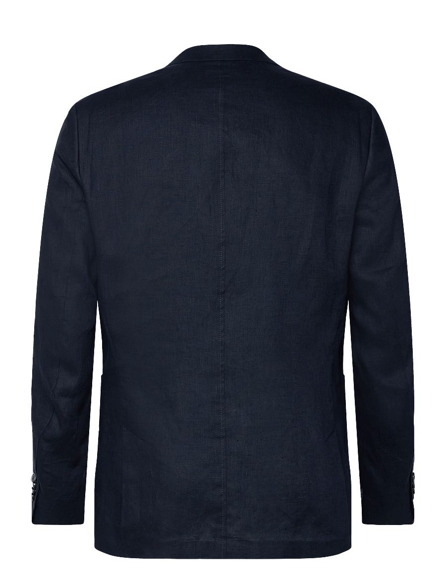 Lindbergh Black - Half lined linen blazer - enkelknäppta kavajer - dk blue - 1