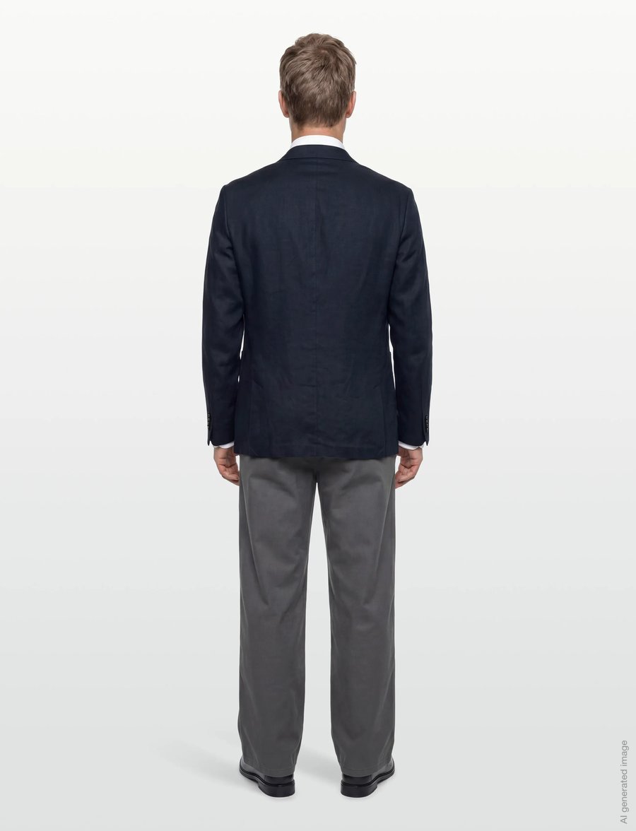 Lindbergh Black - Half lined linen blazer - einreiher - dk blue - 4