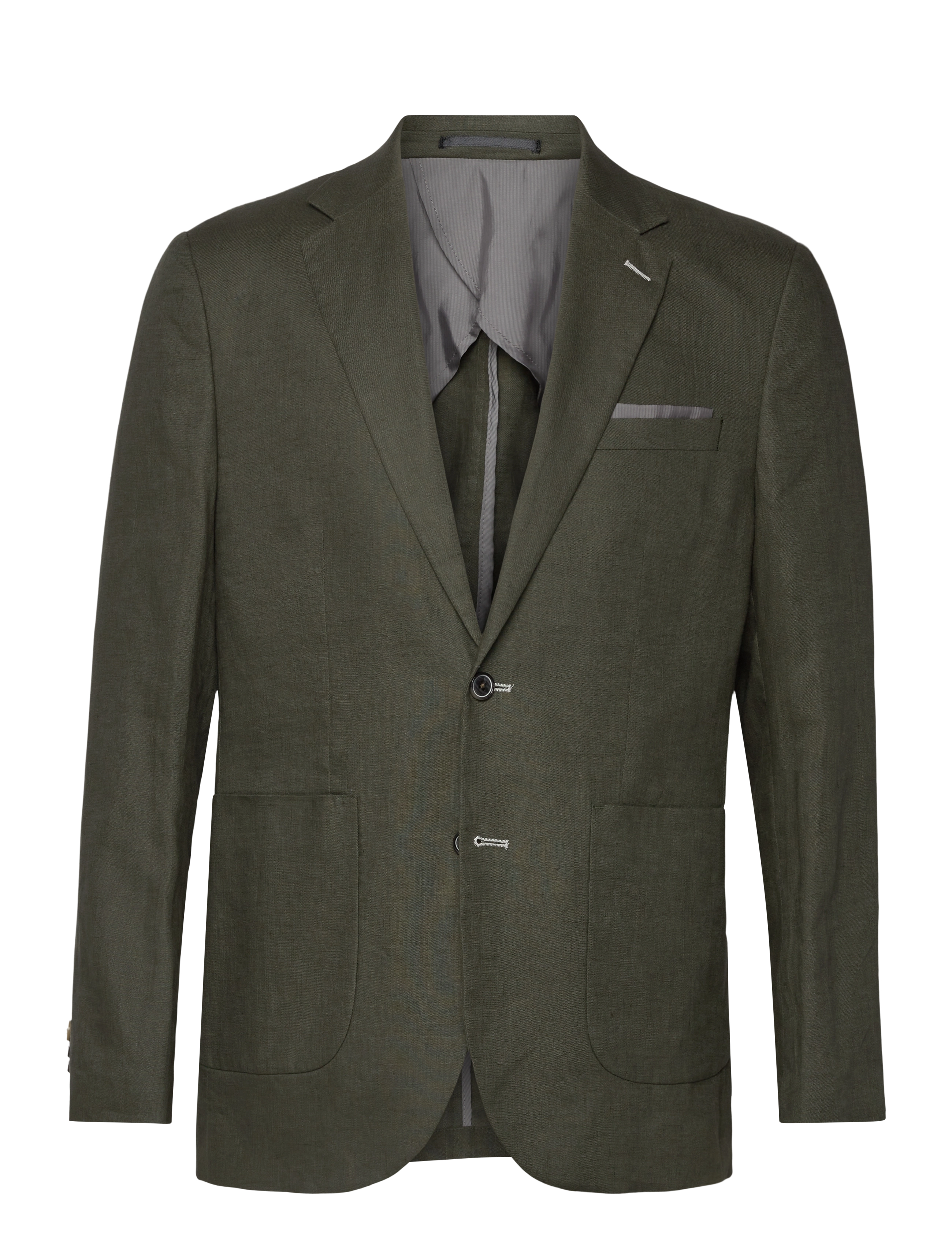 LINDBERGH Schwarz Half Lined Linen Blazer Khaki - 52 - Herren