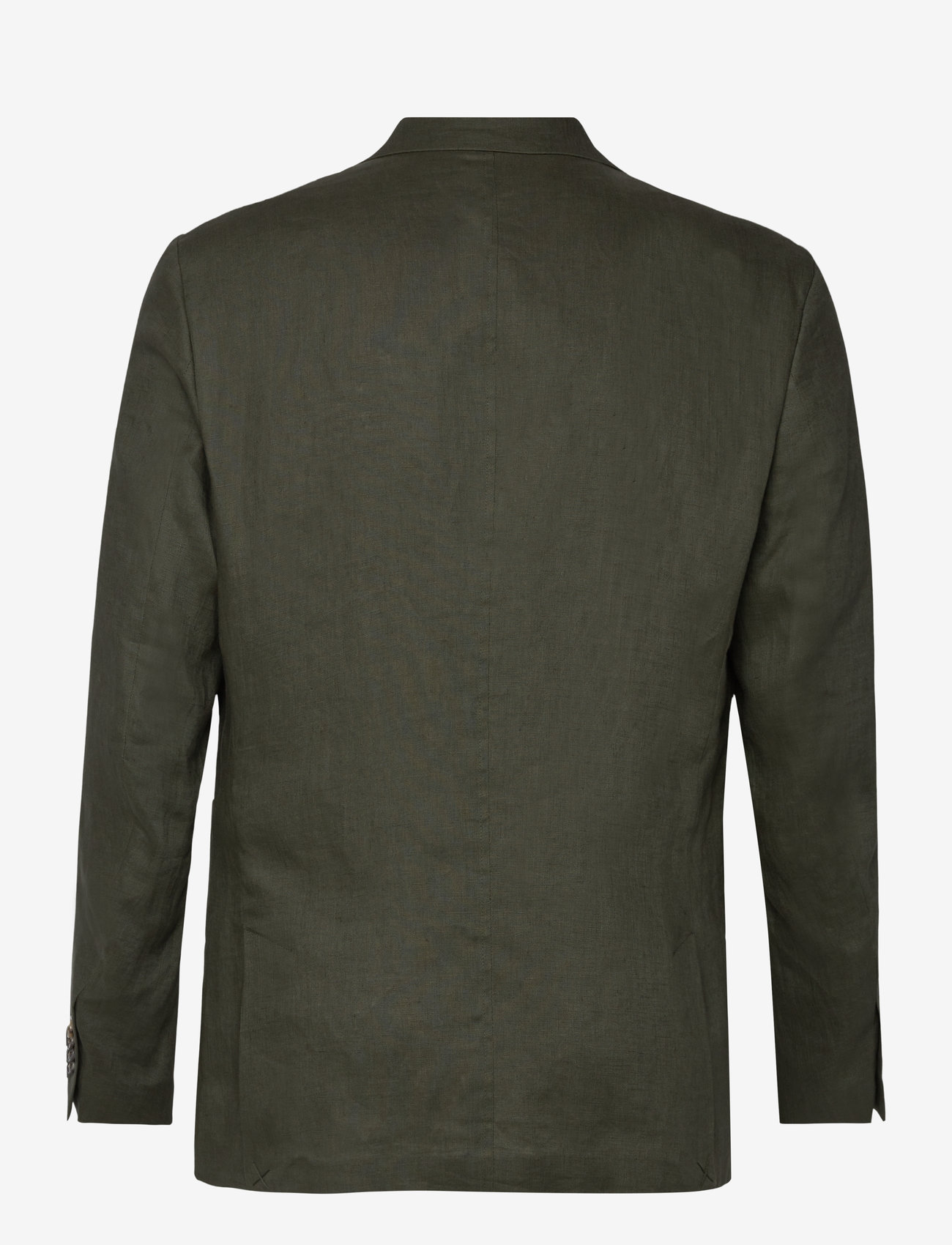 Lindbergh Black - Half lined linen blazer - enkeltradede blazere - green mel - 1