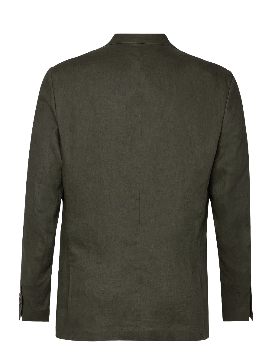 Lindbergh Black - Half lined linen blazer - einreiher - green mel - 1
