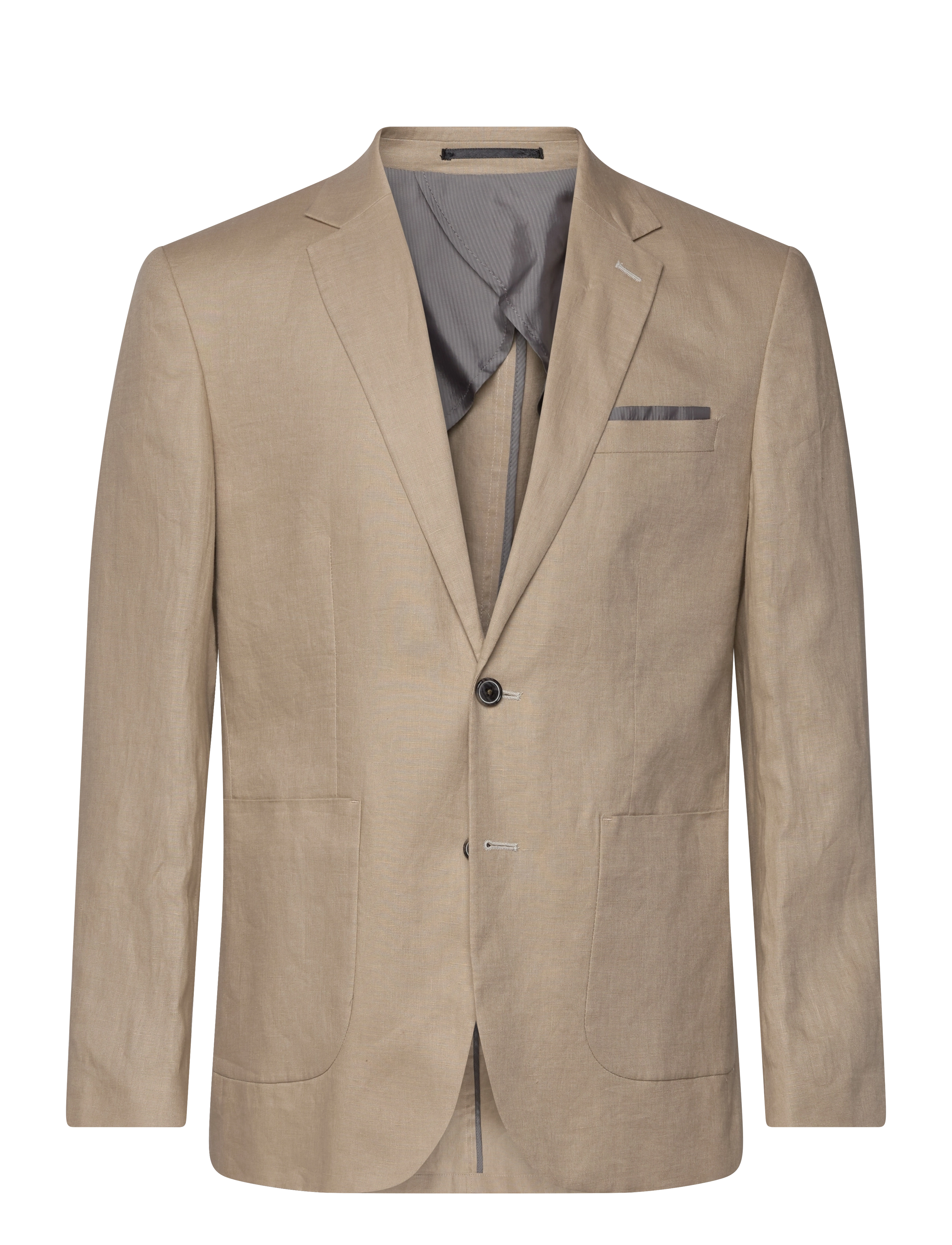 LINDBERGH Schwarz Half Lined Linen Blazer Beige - 46 - Herren