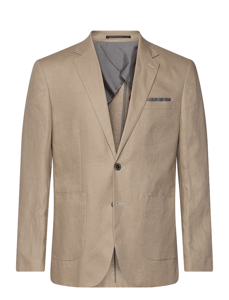 Lindbergh Black - Half lined linen blazer - enkeltradede blazere - sand - 0