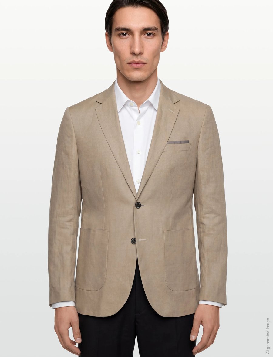 Lindbergh Black - Half lined linen blazer - enkelknäppta kavajer - sand - 3