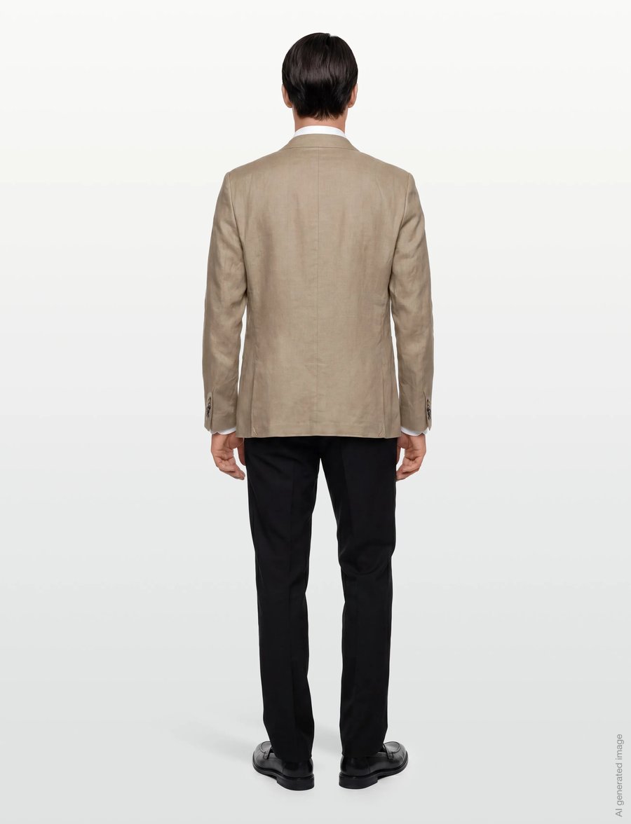 Lindbergh Black - Half lined linen blazer - enkelknäppta kavajer - sand - 4