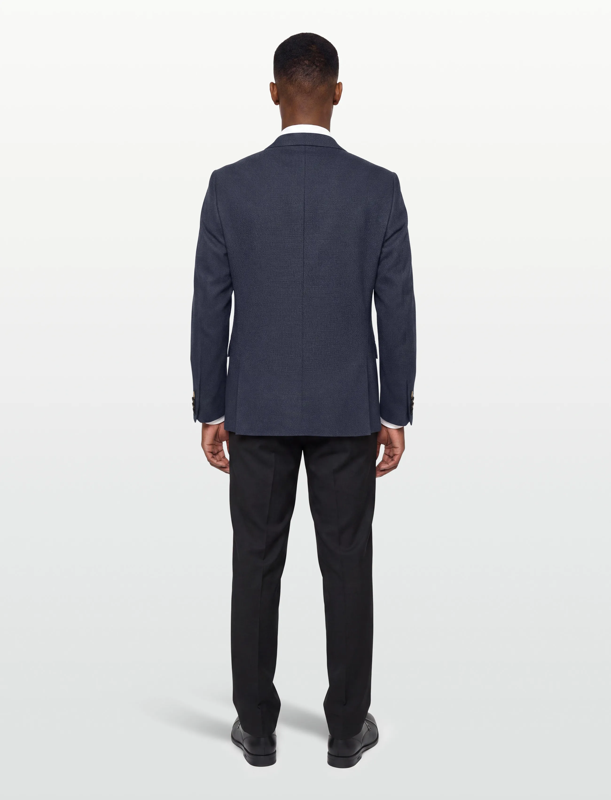 Lindbergh Black - Dobby stretch blazer - einreiher - blue mix - 4