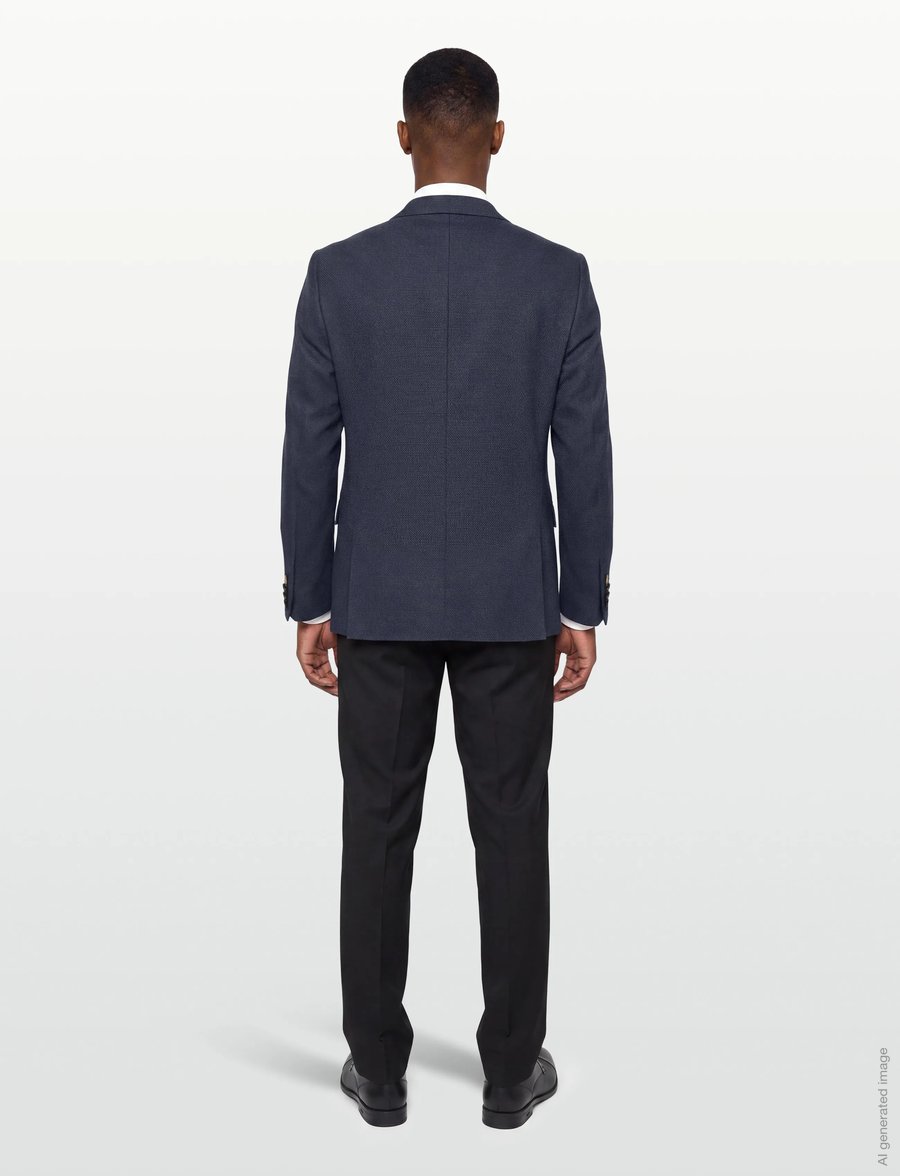 Lindbergh Black - Dobby stretch blazer - einreiher - blue mix - 4
