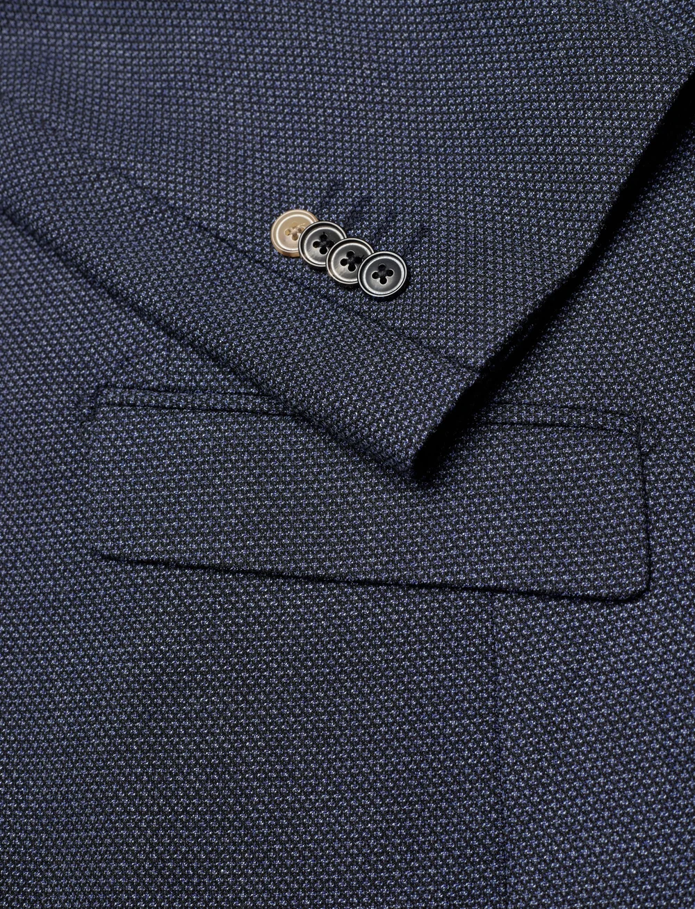 Lindbergh Black - Dobby stretch blazer - single breasted blazers - blue mix - 3