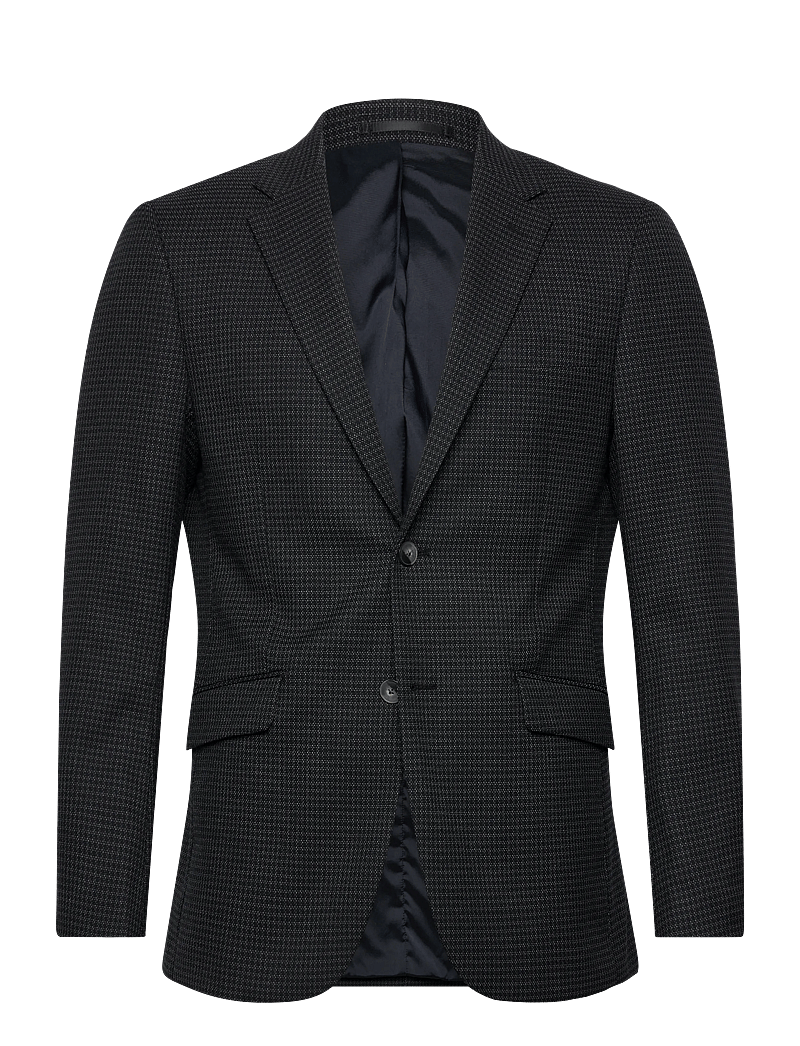Lindbergh Black - Dobby check stretch blazer - enkelknäppta kavajer - dk navy mix - 0