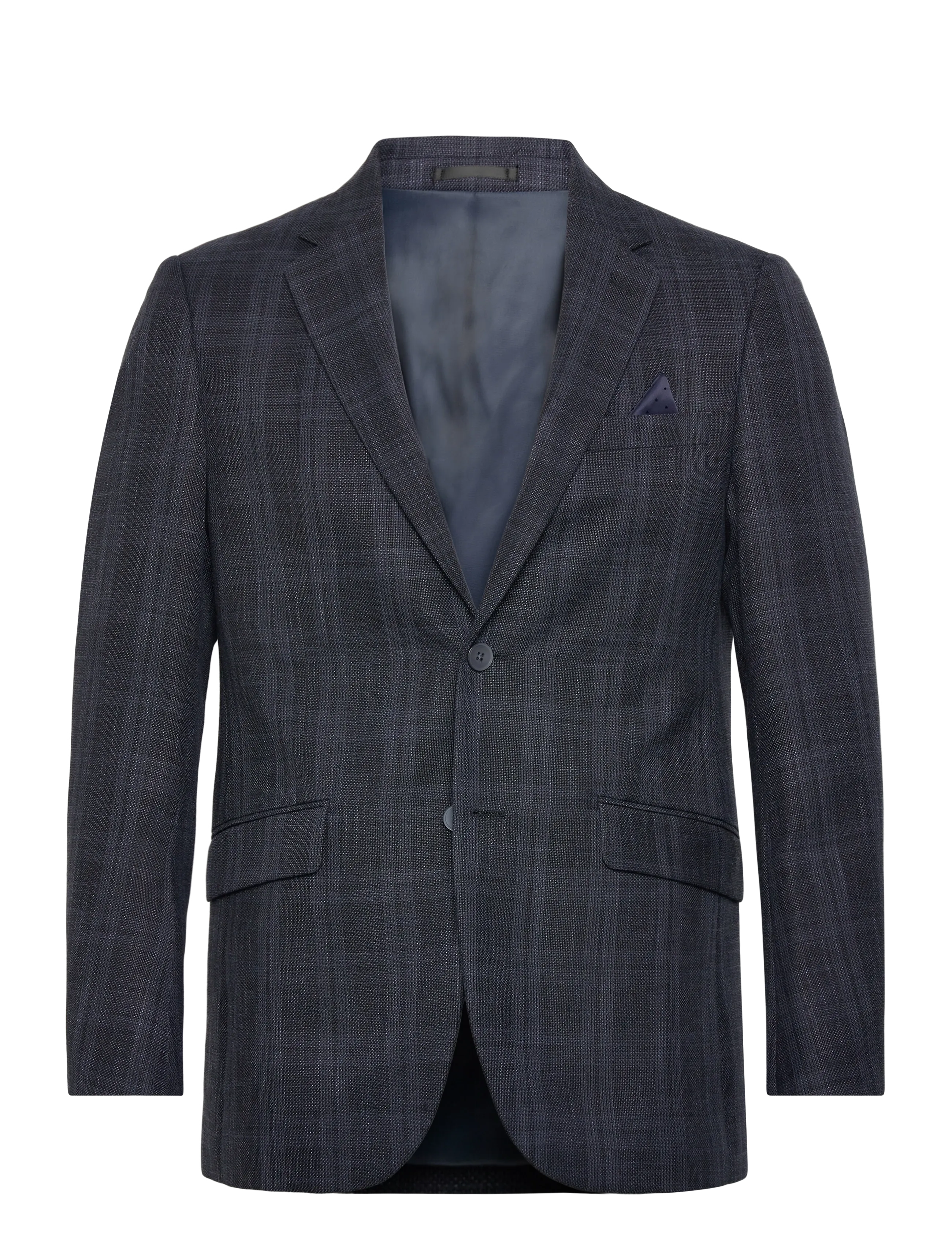 Lindbergh Black Dobby Check Blazer, 48, Navy, Blazere > Enkeltradede Blazere, Herre
