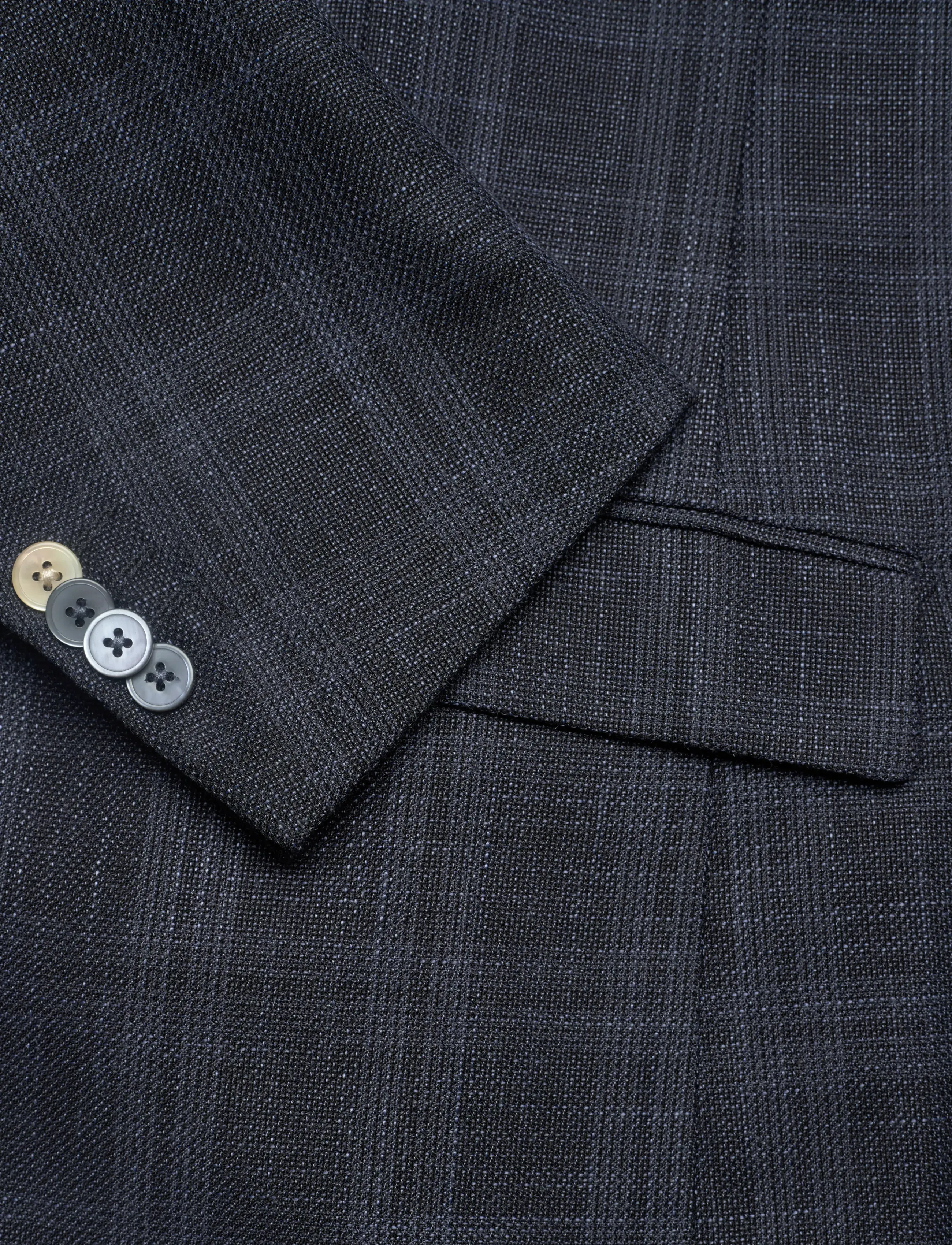 Lindbergh Black - Dobby check blazer - single breasted blazers - navy - 3