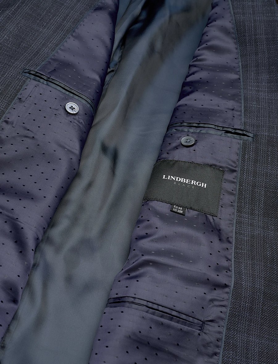Lindbergh Black - Dobby check blazer - einreiher - navy - 4