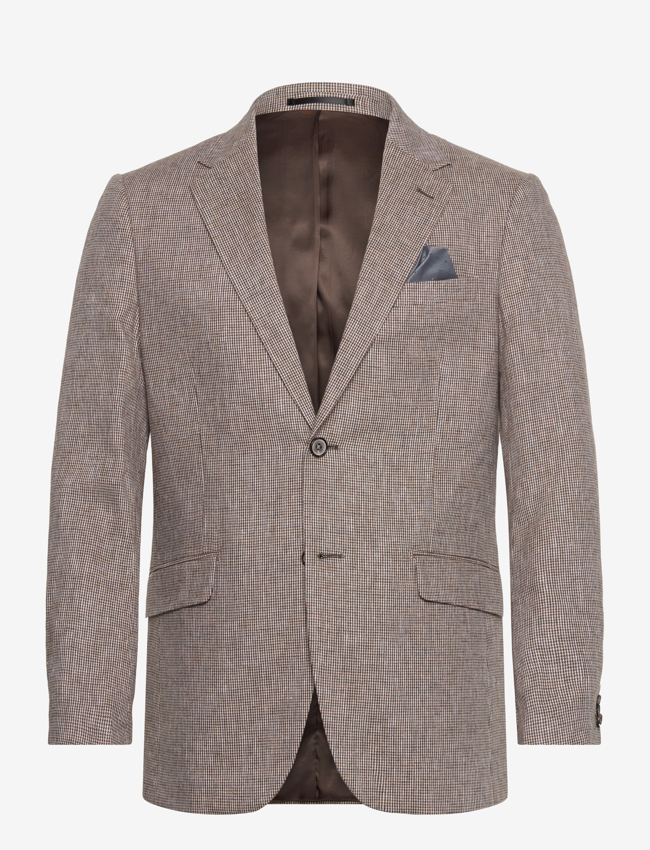 Lindbergh Black - Linen blend houndstooth blazer - Ühe rinnatisega pintsakud - dk sand mix - 0