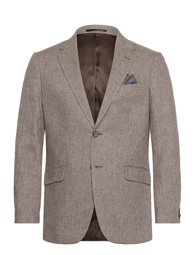 Lindbergh Black - Linen blend houndstooth blazer - Ühe rinnatisega pintsakud - dk sand mix - 0